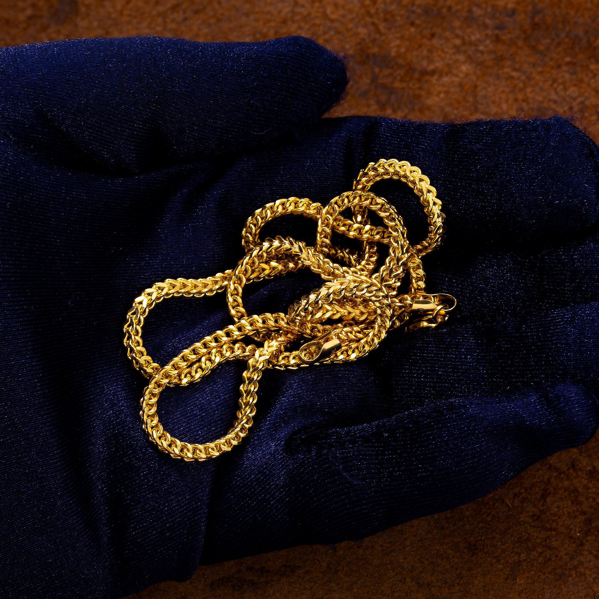 10K Yellow Gold 2.75mm Hollow Box Franco Chain Available In Sizes 18"-26"