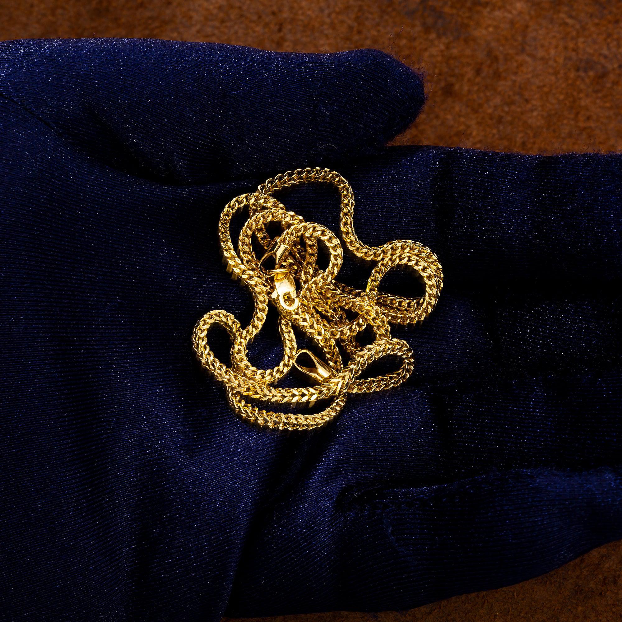 10K Yellow Gold 2.35mm Hollow Box Franco Chain Available In Sizes 18"-26"