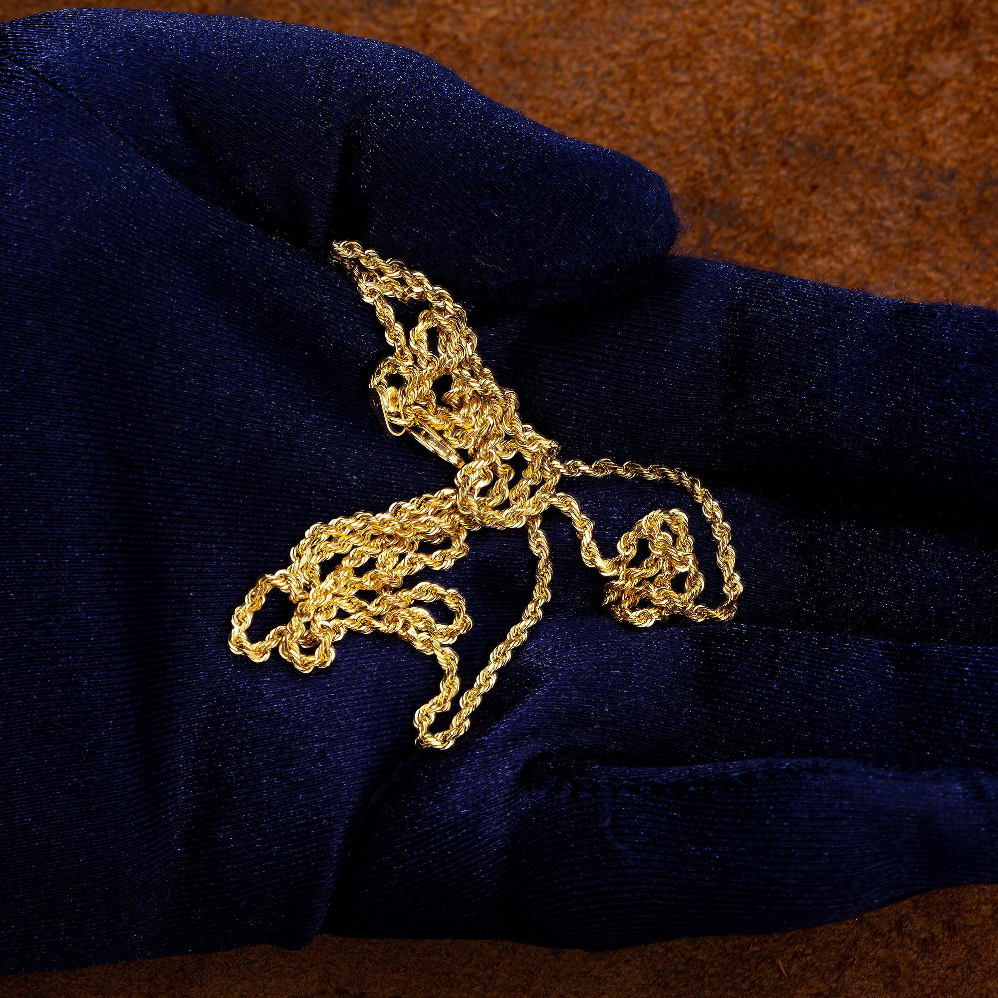 10K Yellow Gold 1.04mm Solid Rope Chain Available In Sizes 18"-26"