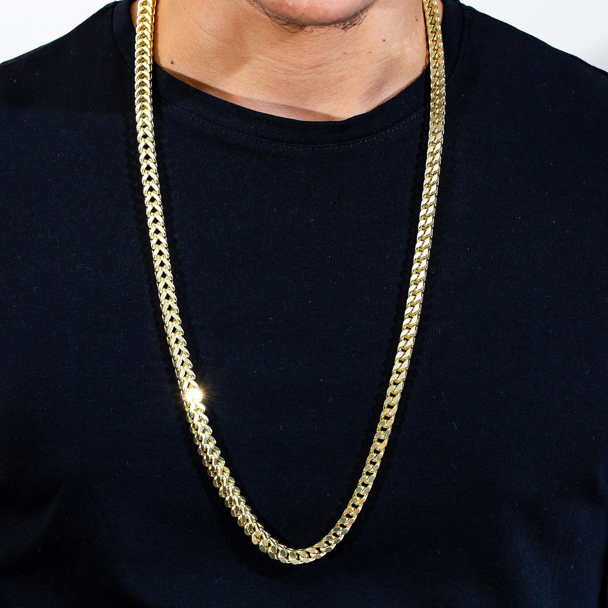 10K Yellow Gold 7.32mm Hollow Box Franco Chain Available In Sizes 18"-26"
