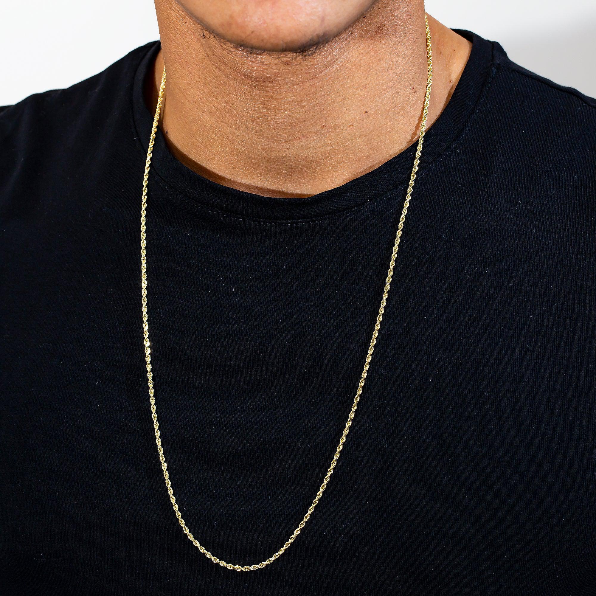 10K Yellow Gold 1.04mm Solid Rope Chain Available In Sizes 18"-26"