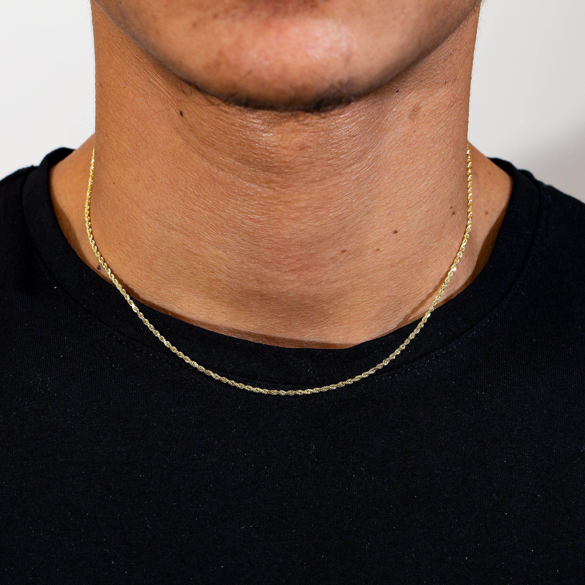 10K Yellow Gold 1.5mm Solid Rope Chain Available In Sizes 16"-26"