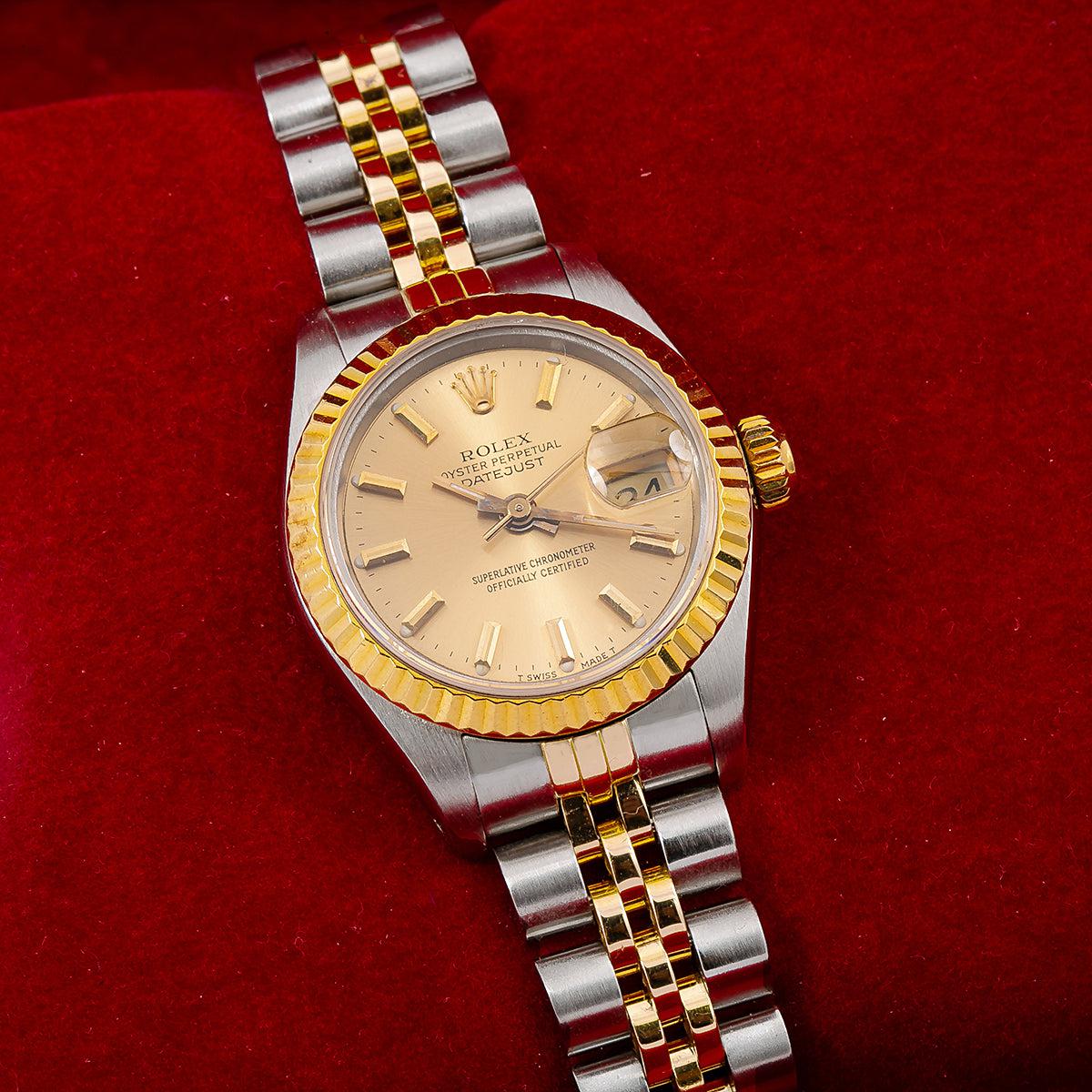 Rolex Datejust 69173 26MM Champagne Dial With Two Tone Jubilee Bracelet
