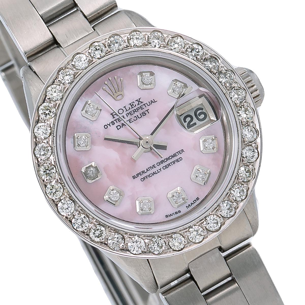 Rolex Oyster Perpetual Datejust 6916 26mm, Pink Diamond Dial With Stainless Steel Oyster Bracelet