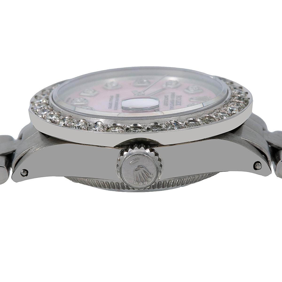 Rolex Oyster Perpetual Datejust 6916 26mm, Pink Diamond Dial With Stainless Steel Oyster Bracelet