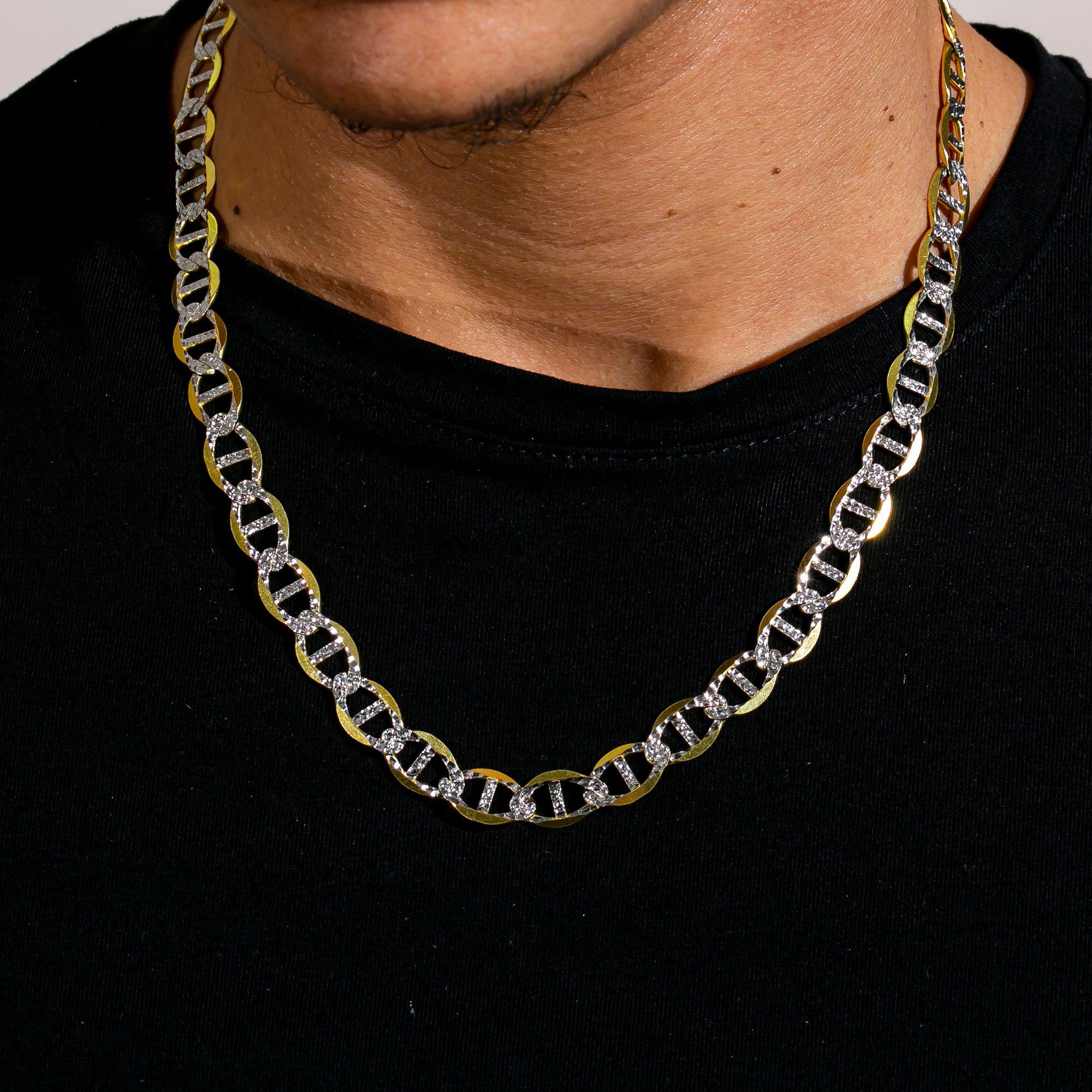 10k Yellow Gold 9mm Diamond Cut Pave Gucci Chain Available In Sizes 18"-26"