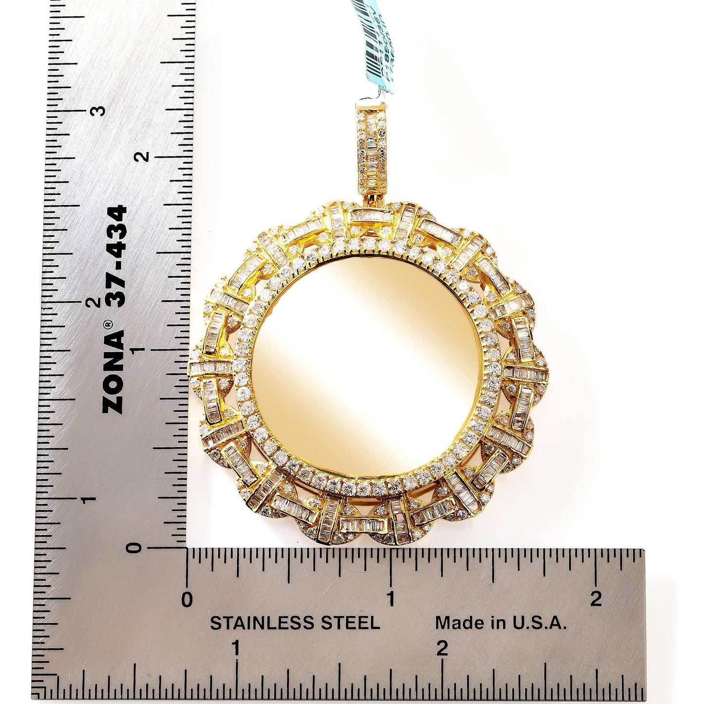 14K YELLOW GOLD CUSTOM DIAMOND PICTURE PENDANT 3.28 CT