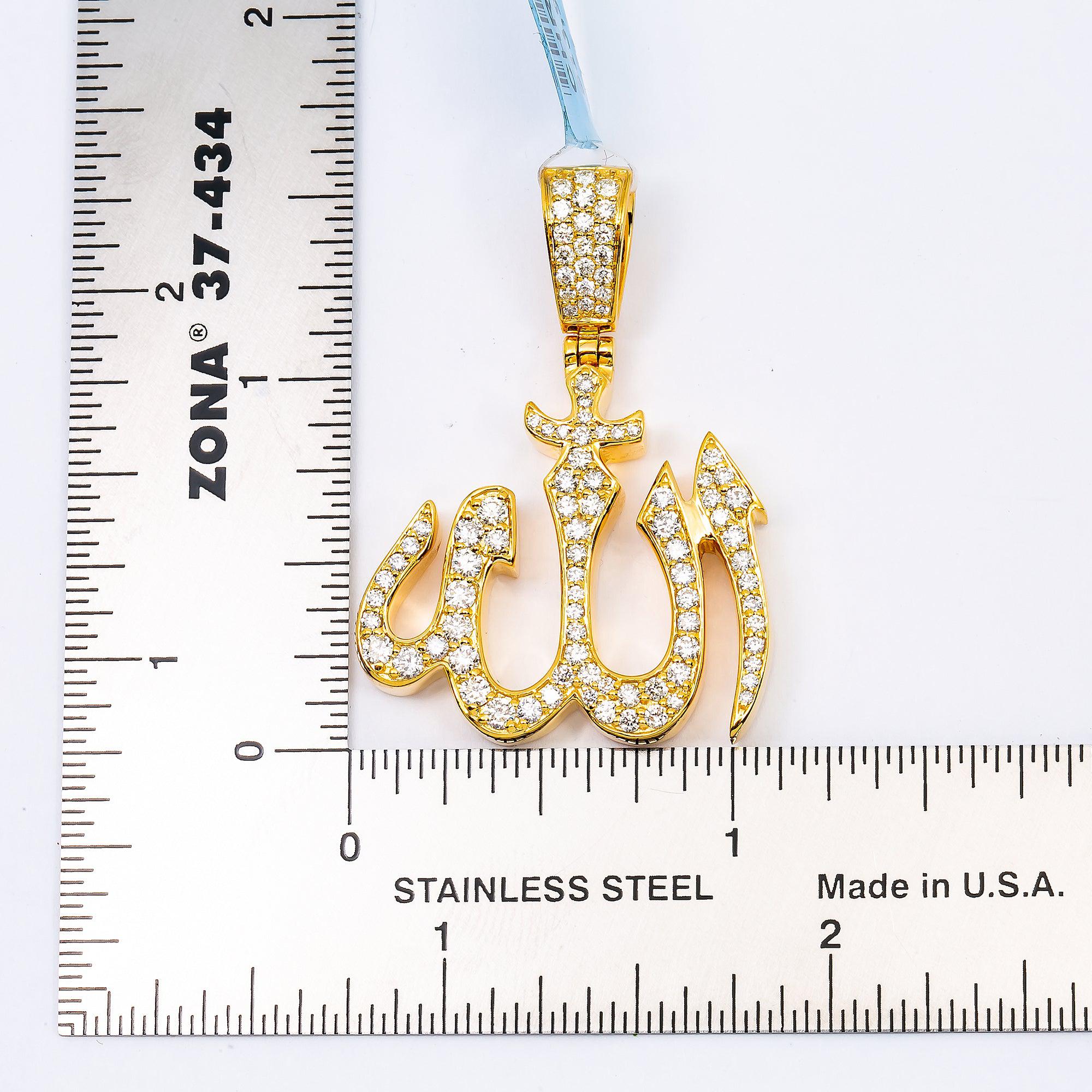 10K YELLOW GOLD ALLAH PENDANT WITH 1.35 CT DIAMONDS