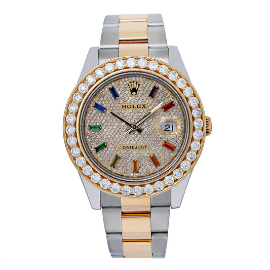 Rolex Datejust II 116333 41MM Champagne Diamond Dial With Two Tone Oyster Bracelet