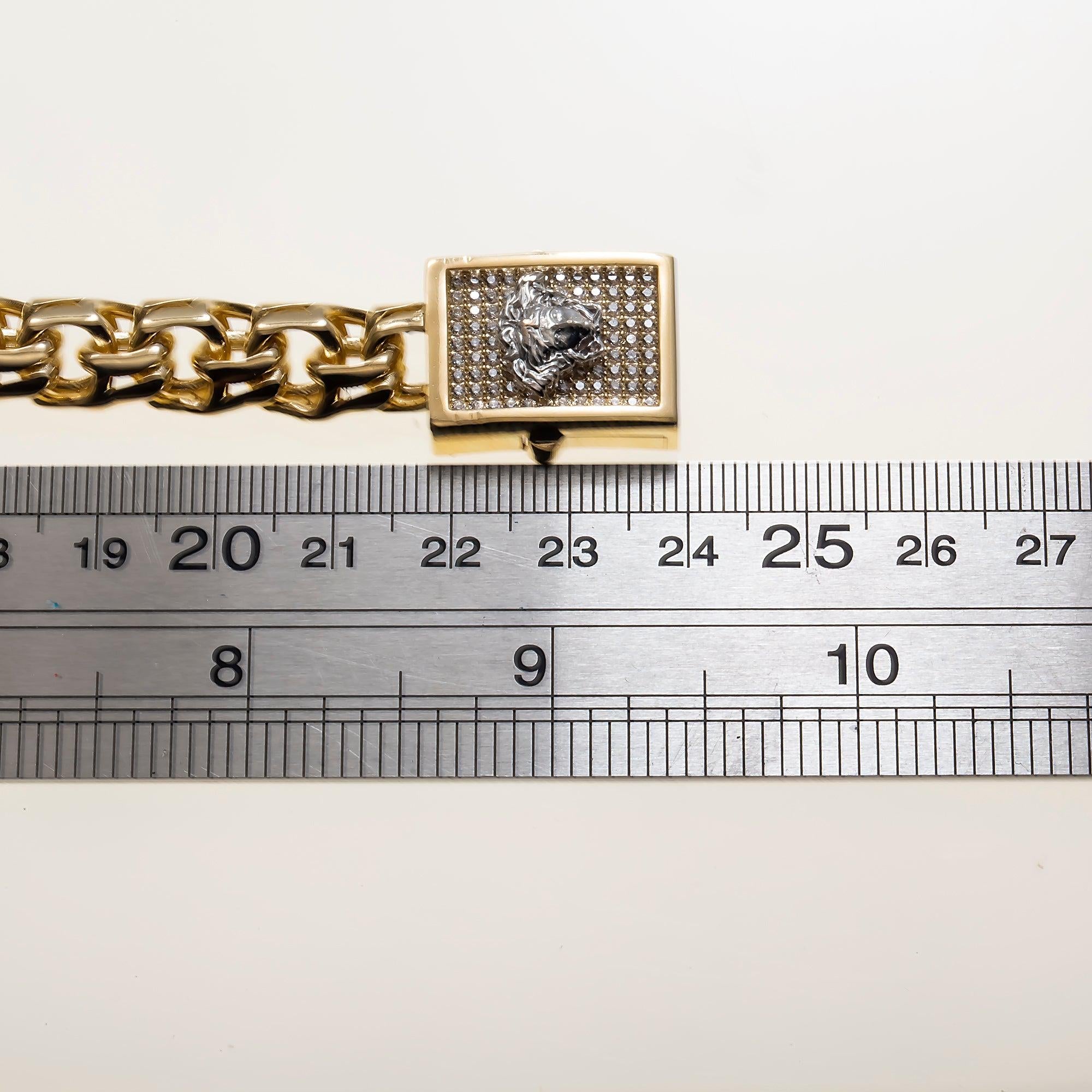 14K GOLD MEDUSA CHINO LINK CHAIN ID BRACELET 37.8G