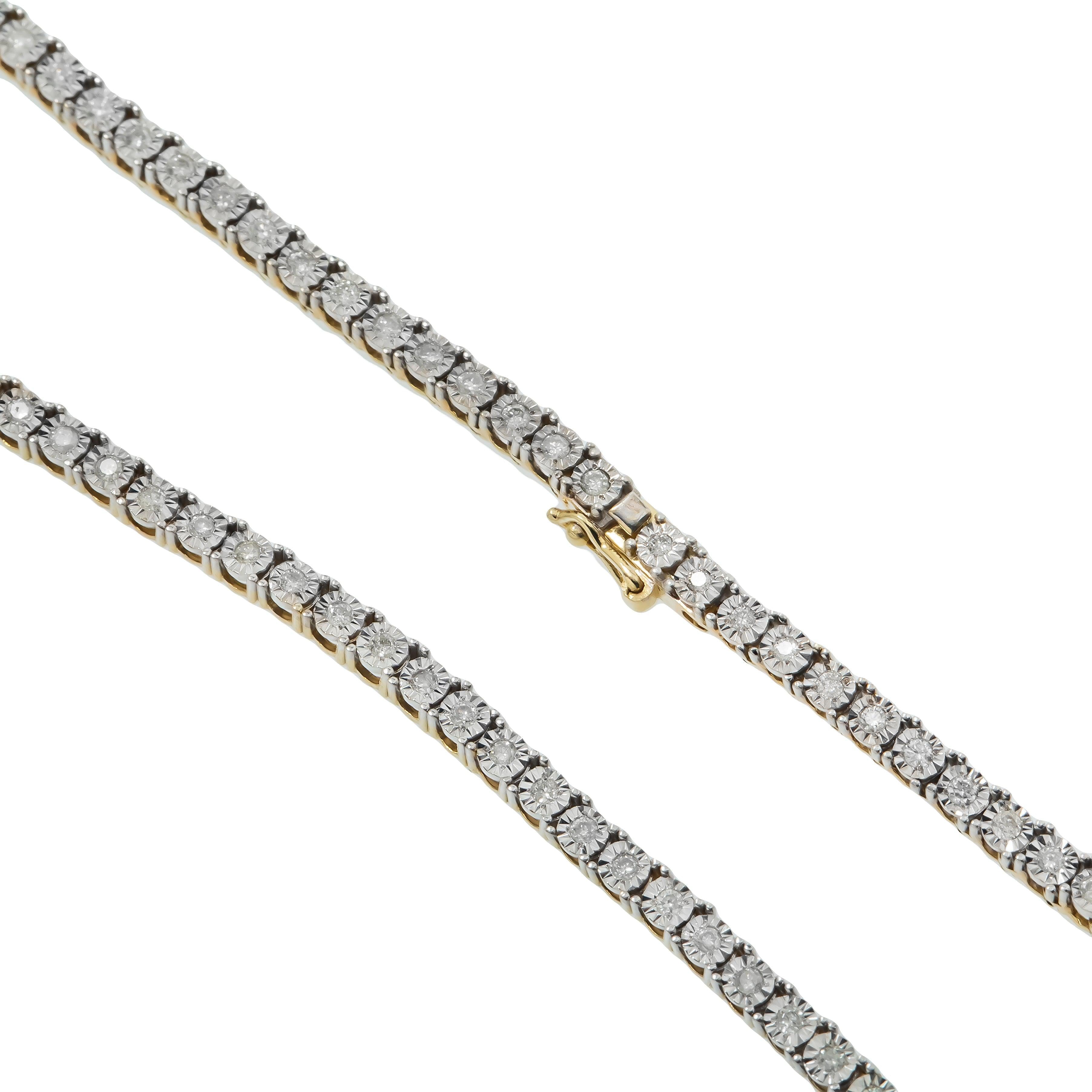 10K GOLD ROUND DIAMOND 2.5MM TENNIS CHAIN 2.06 CT