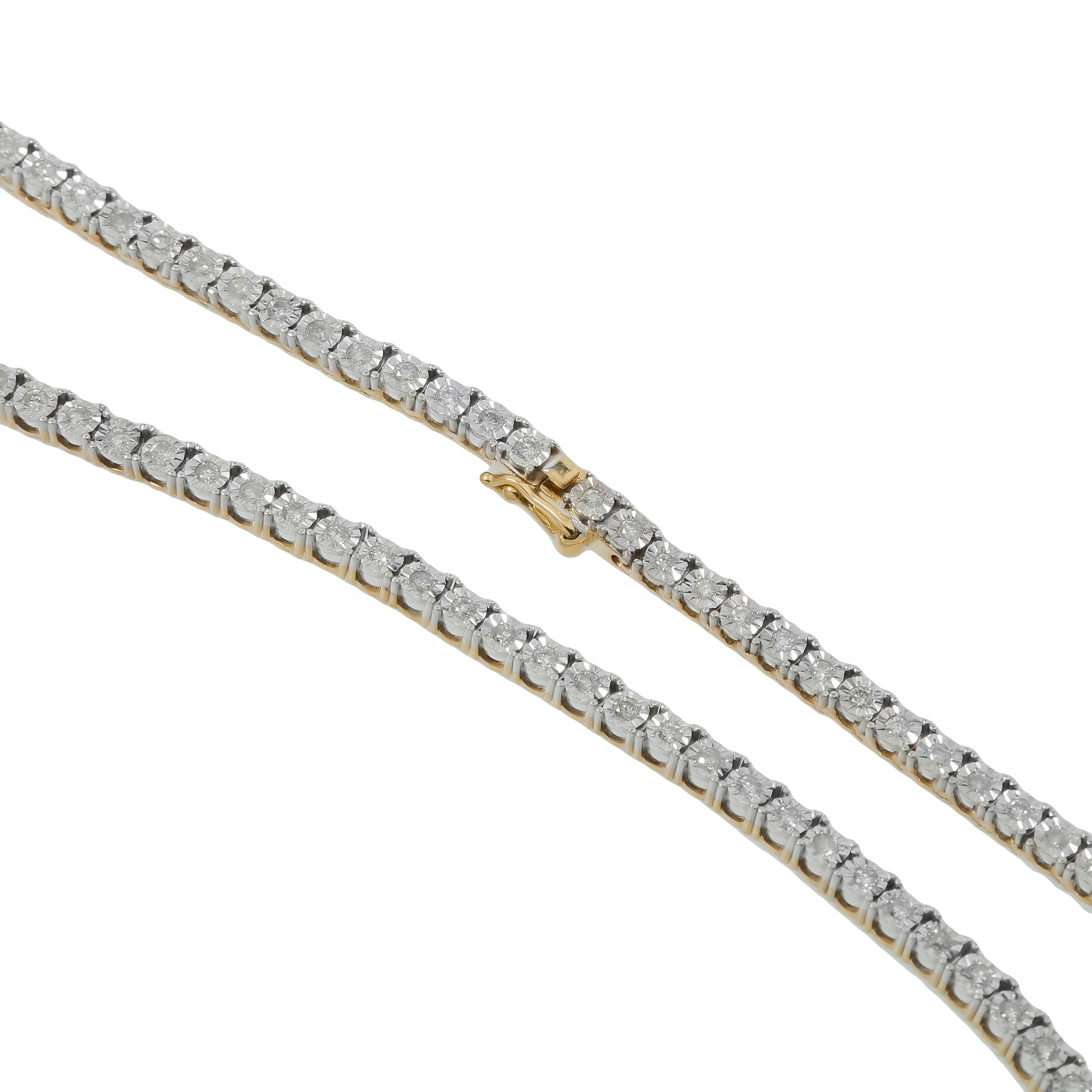 10K GOLD ROUND DIAMOND TENNIS CHAIN 1.99 CT