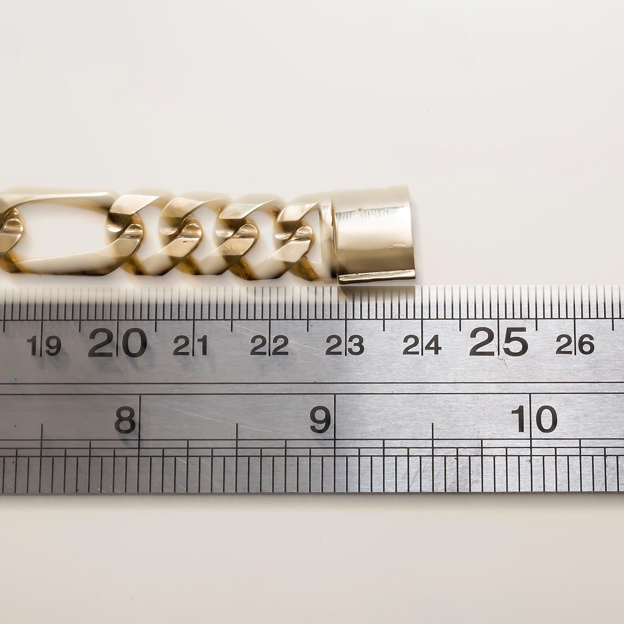 14K GOLD FIGARO CHAIN BRACELET