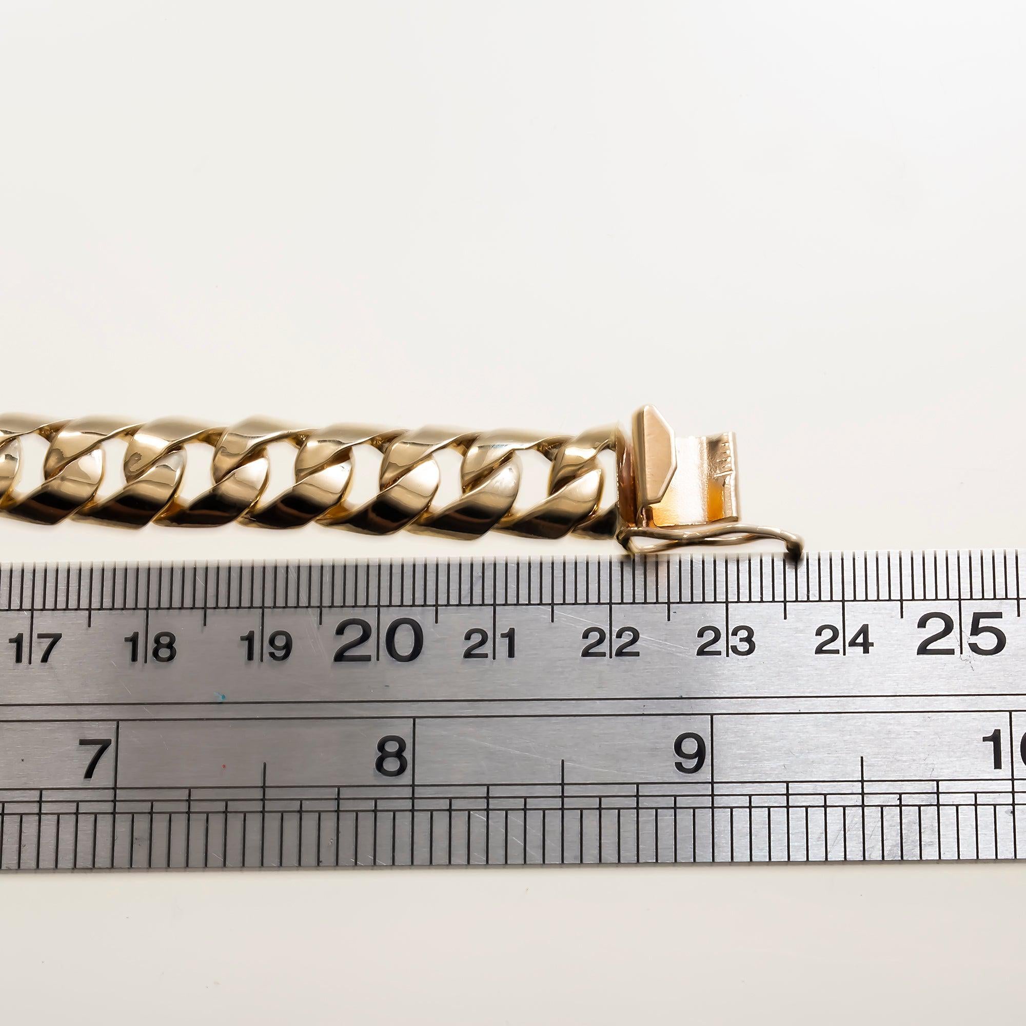 14K GOLD CUBAN LINK ID BRACELET 33.1G