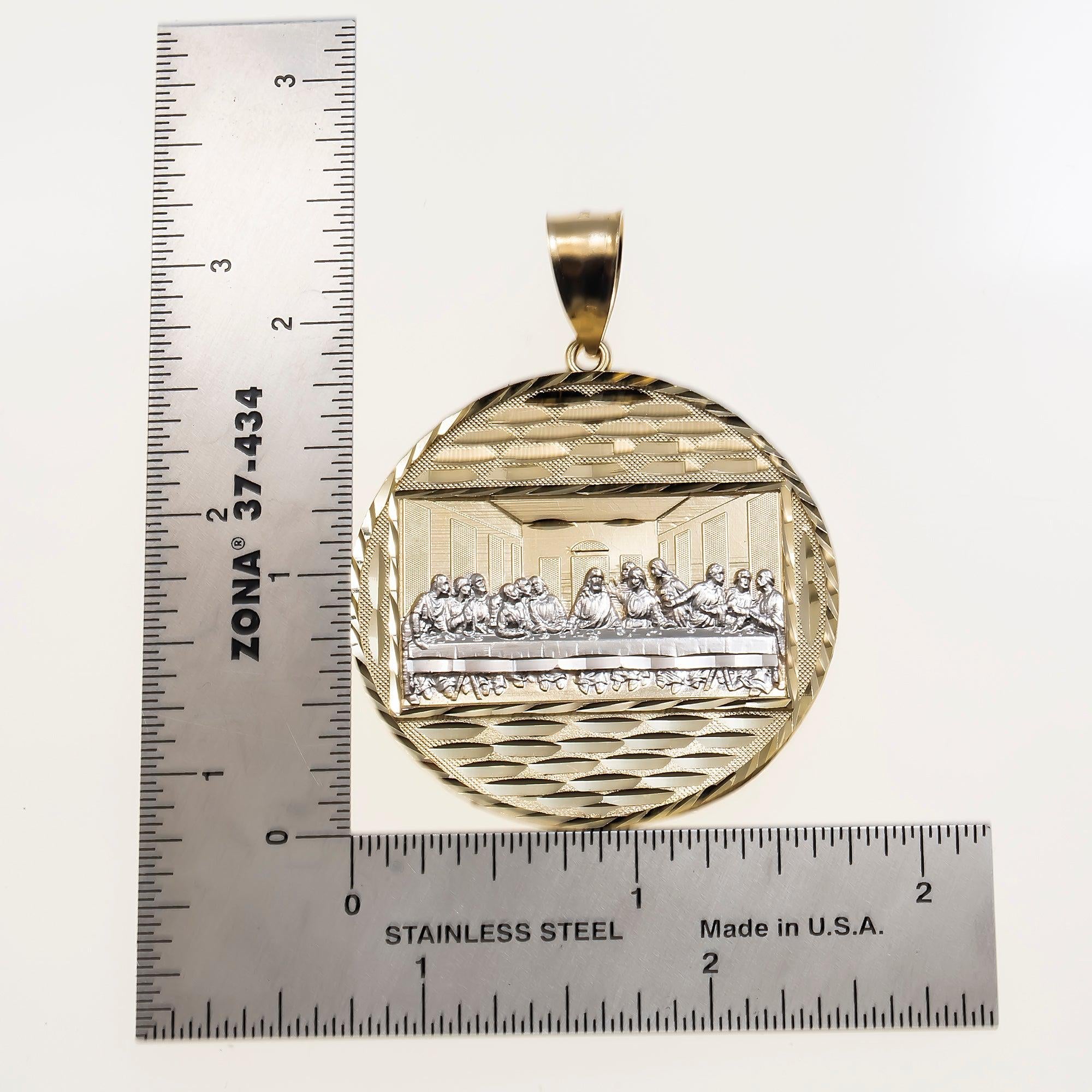 14K GOLD TWO TONE LAST SUPPER PENDANT 11.1G