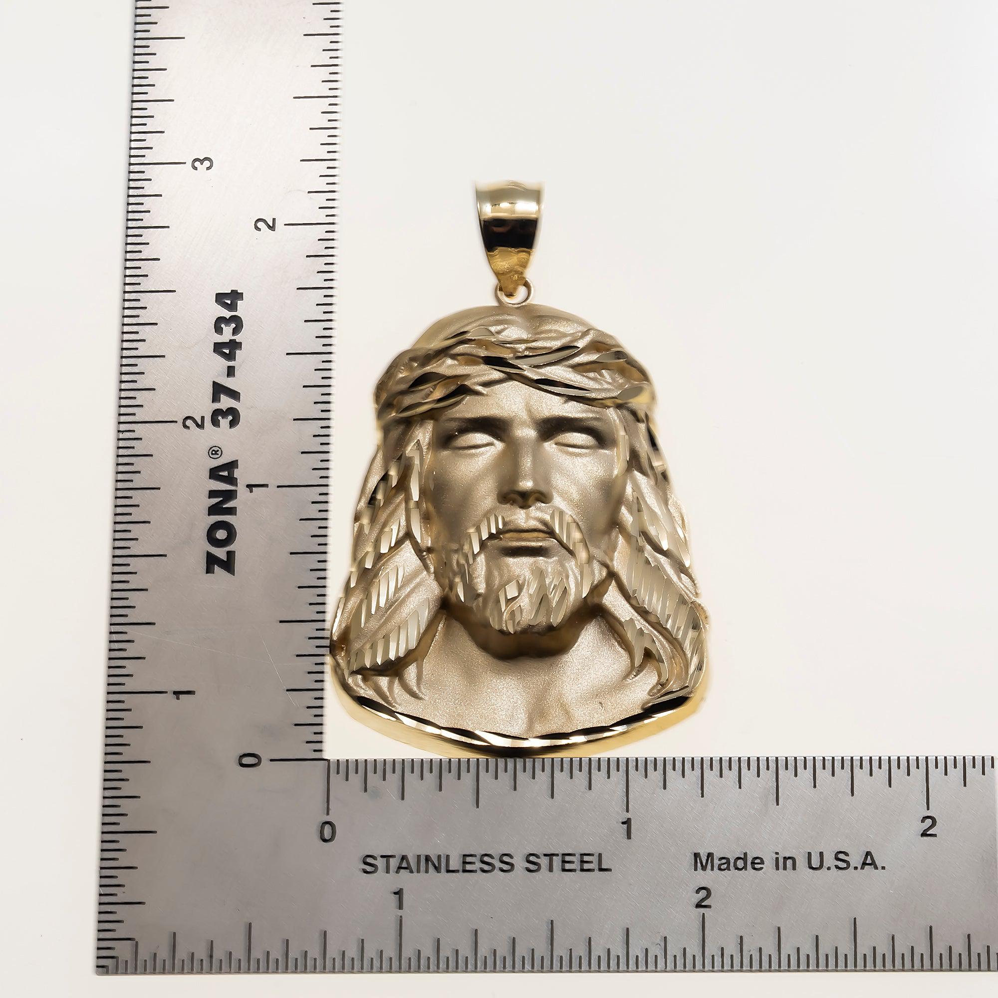 14K GOLD JESUS HEAD PENDANT 10.3G