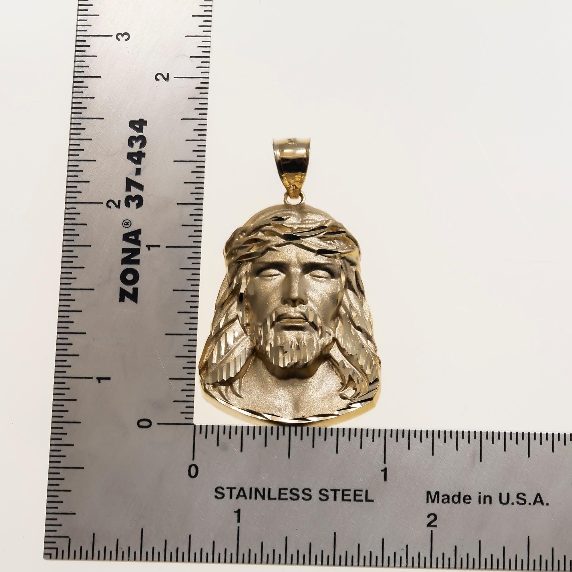 10K GOLD JESUS HEAD PENDANT 4.3G