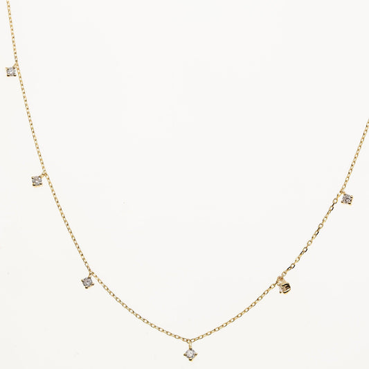 14K GOLD PRONG SET LOOSE DIAMOND NECKLACE 0.30 CT