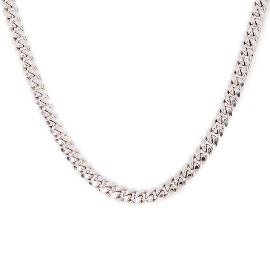 10K White Gold 6mm Hollow Cuban Link Chain Available In Sizes 18"-26"