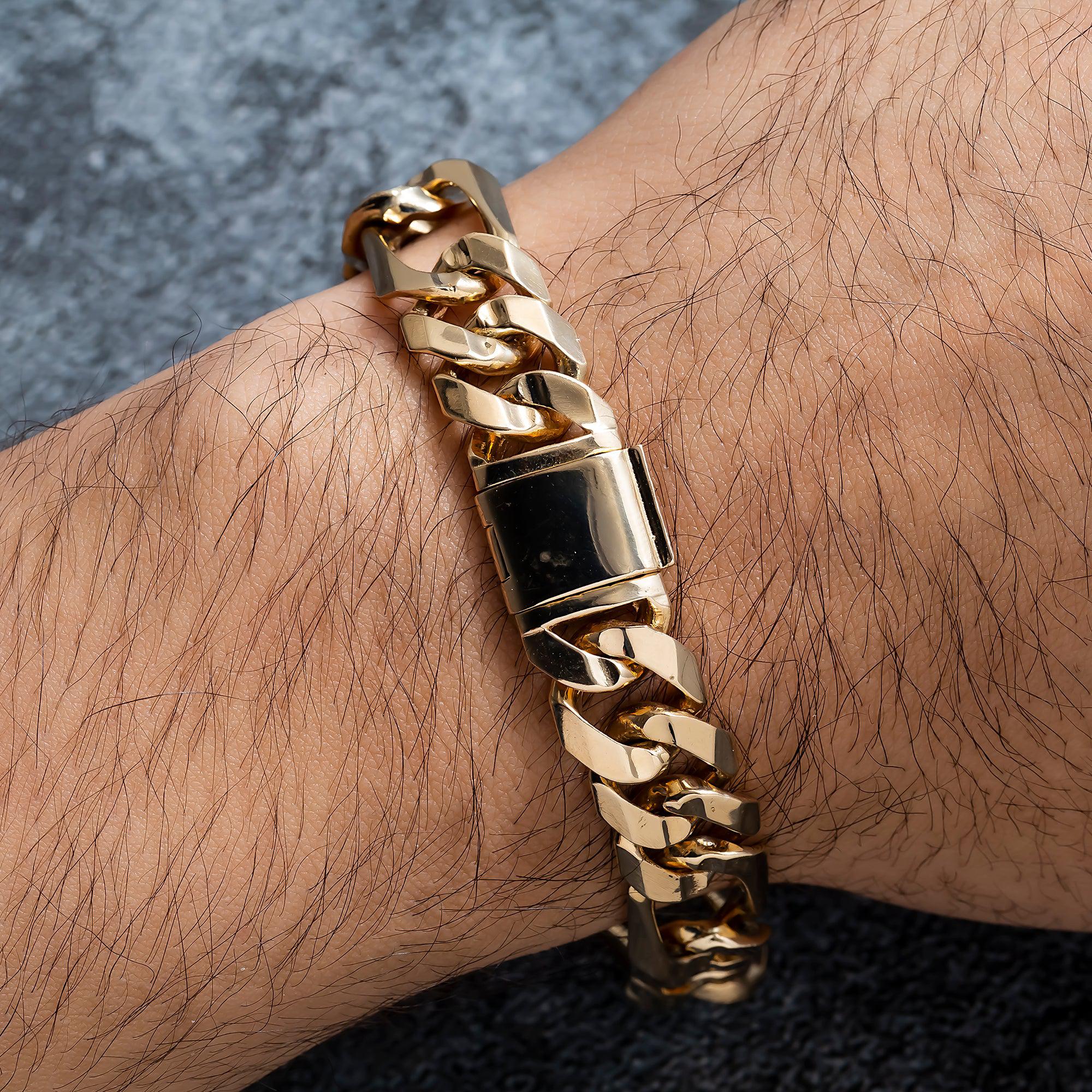 14K GOLD FIGARO CHAIN BRACELET