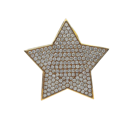 14K Yellow Gold Diamond Star Shaped Pendant