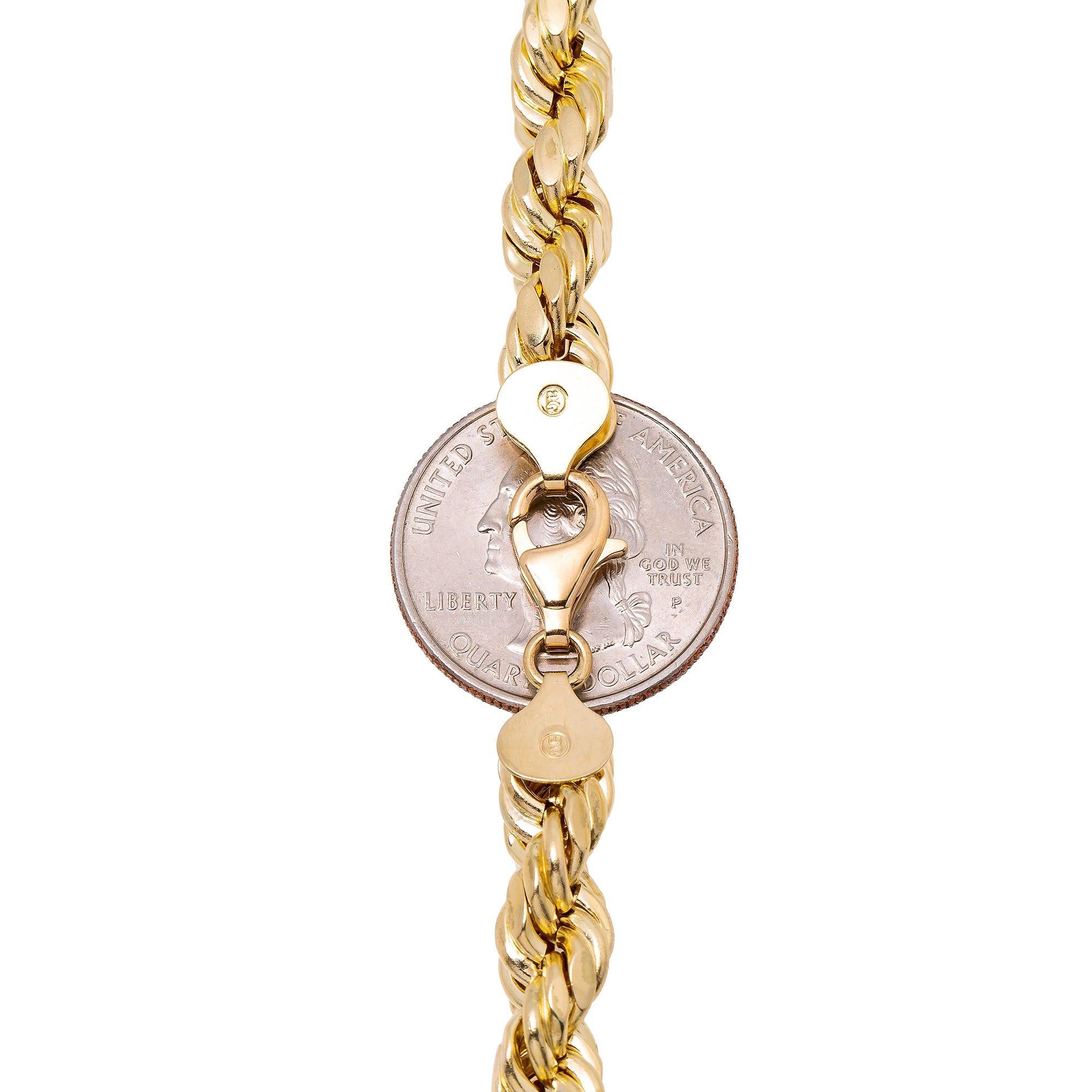 10K Yellow Gold 8.72mm Hollow Rope Chain Available In Sizes 18"-26"