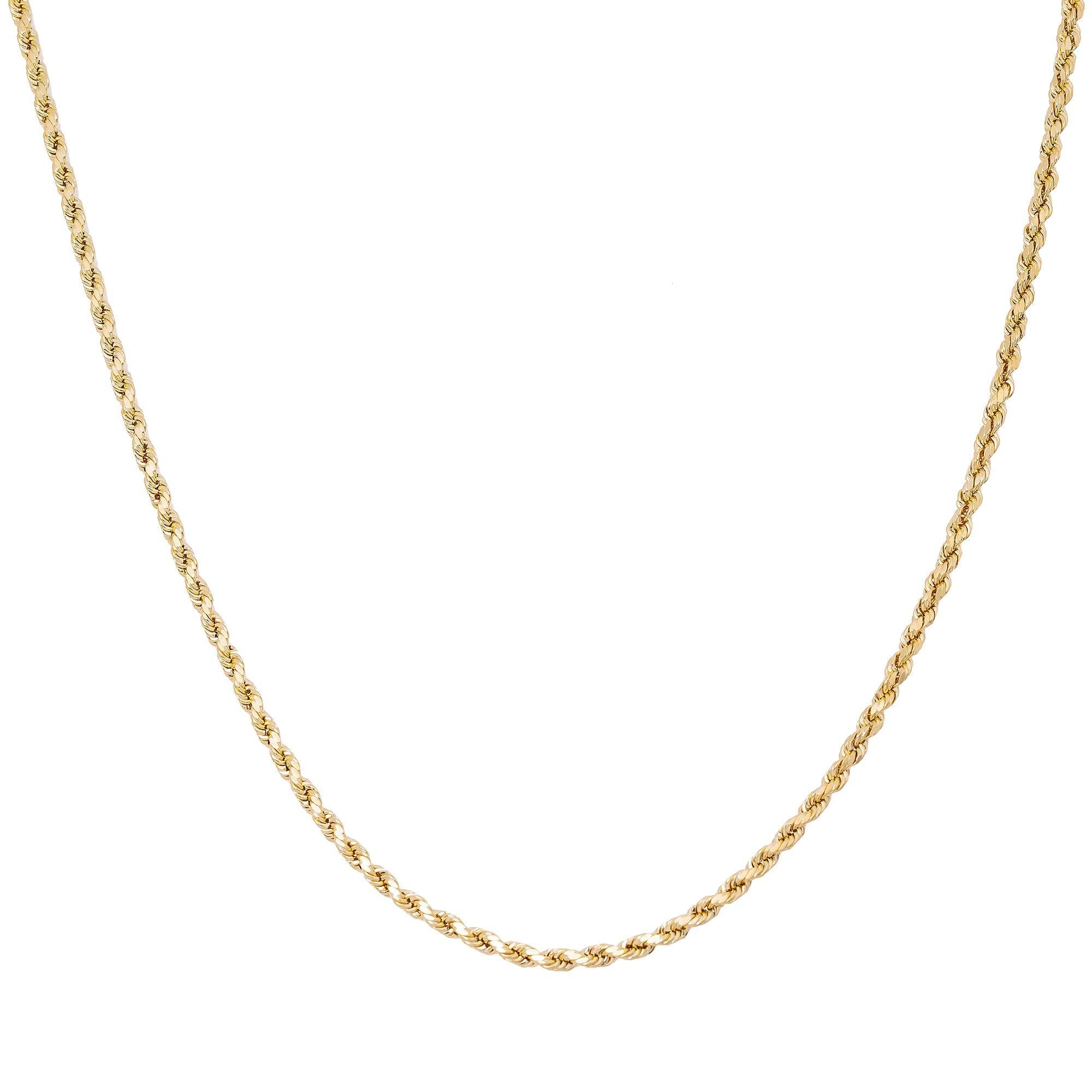 10K Yellow Gold 3mm Hollow Rope Chain Available In Sizes 18"-26"