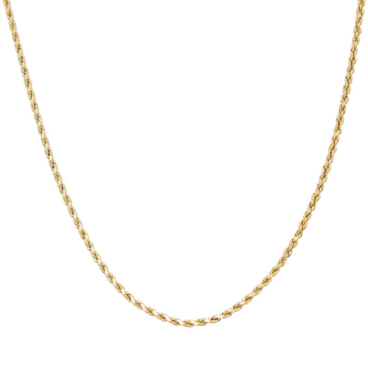 10K Yellow Gold 3mm Hollow Rope Chain Available In Sizes 18"-26"