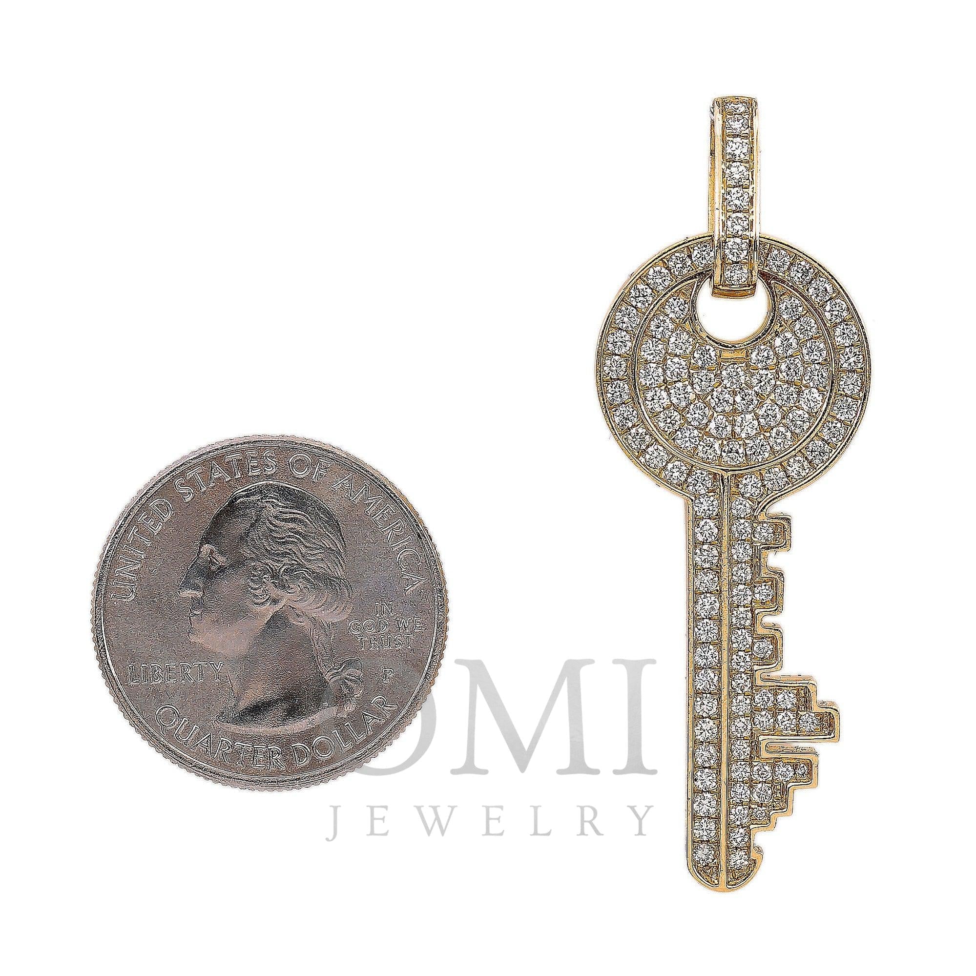 14K GOLD DIAMOND KEY PENDANT 1.62 CT