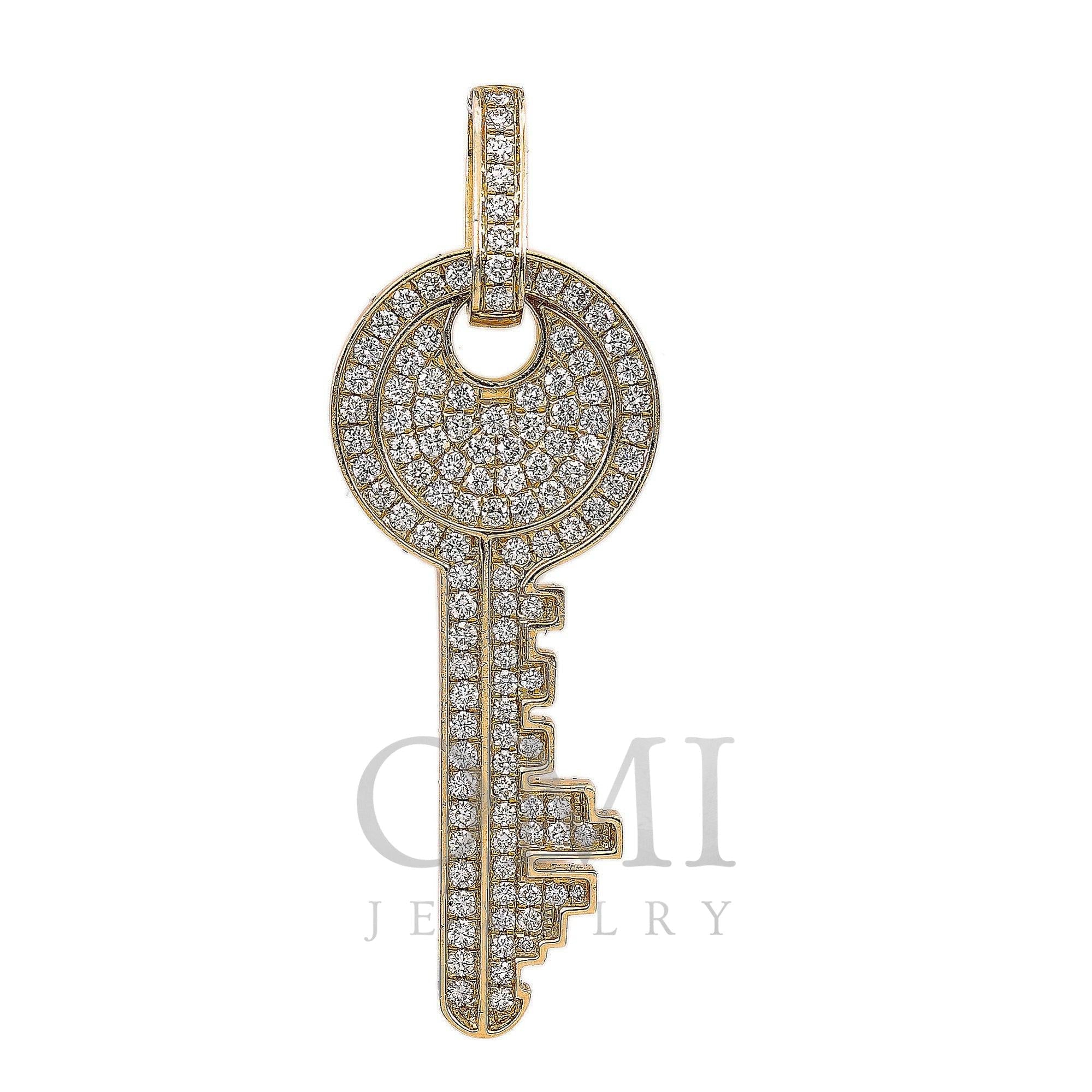 14K GOLD DIAMOND KEY PENDANT 1.62 CT