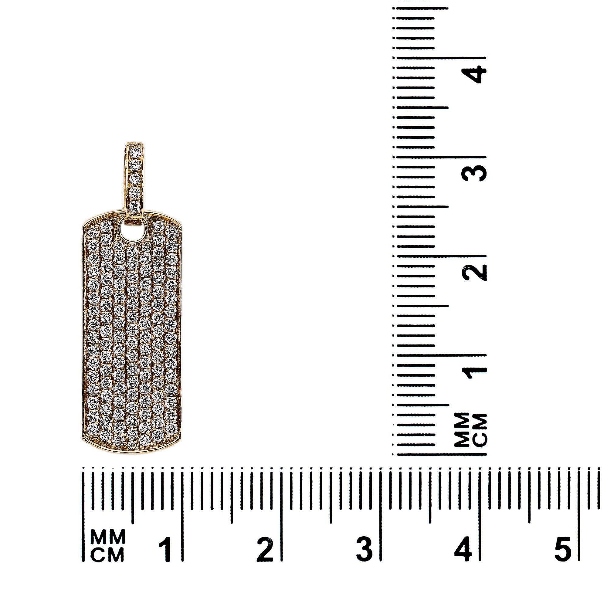 14K Yellow Gold Diamond Rectangular Shaped Pendant