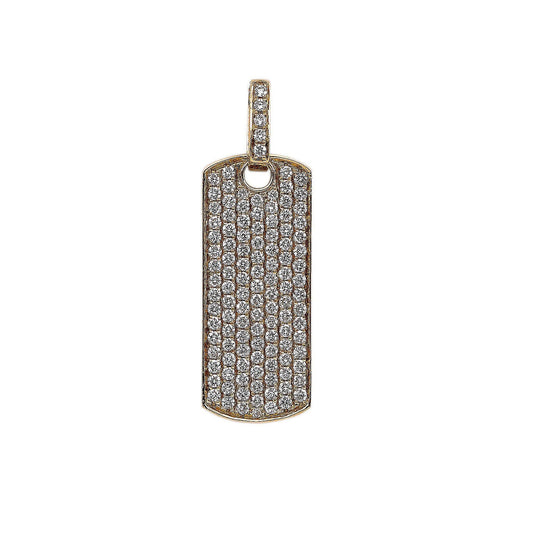 14K Yellow Gold Diamond Rectangular Shaped Pendant