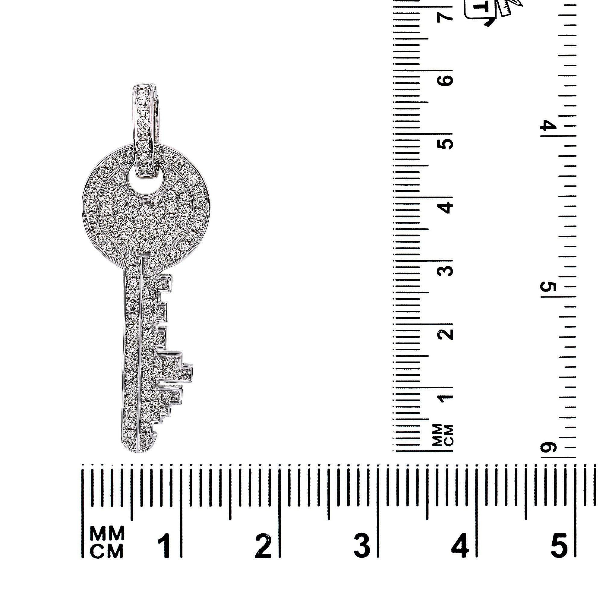 14K GOLD DIAMOND KEY PENDANT 1.62 CT