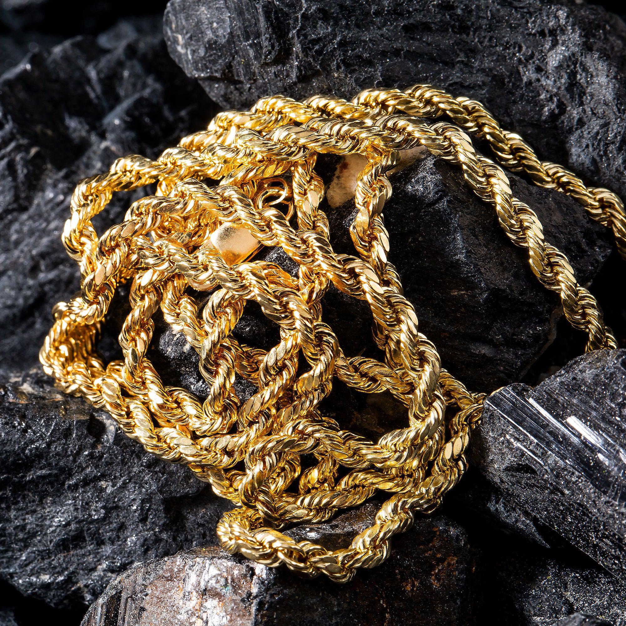 10K Yellow Gold 2.65mm Hollow Rope Chain Available In Sizes 18"-26"