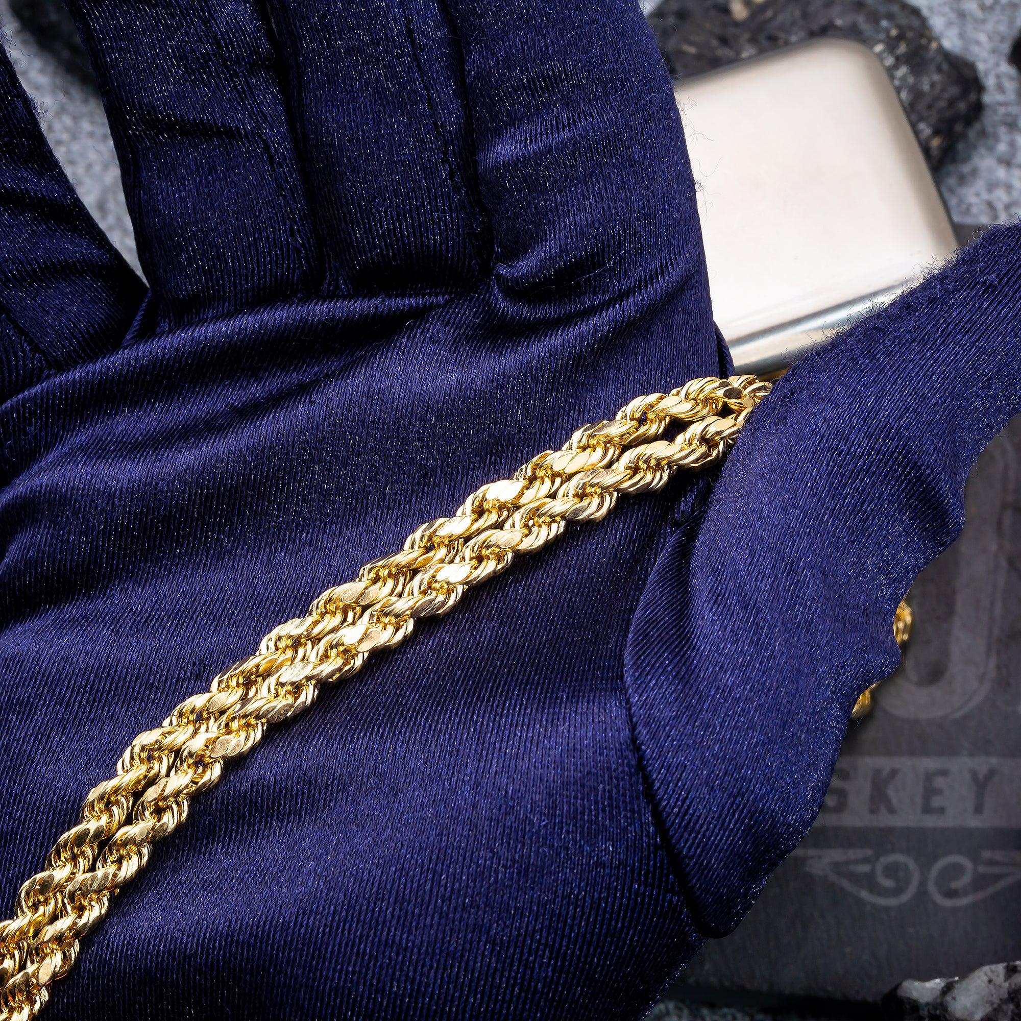 10K Yellow Gold 3.77mm Hollow Rope Chain Available In Sizes 18"-26"