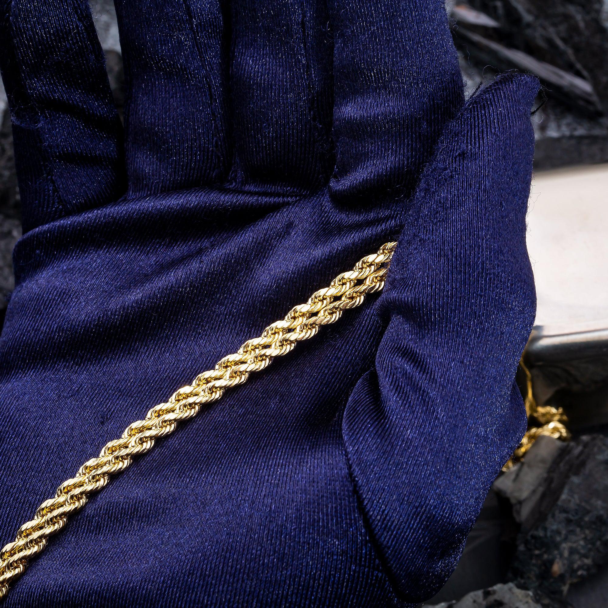 10K Yellow Gold 2.65mm Hollow Rope Chain Available In Sizes 18"-26"