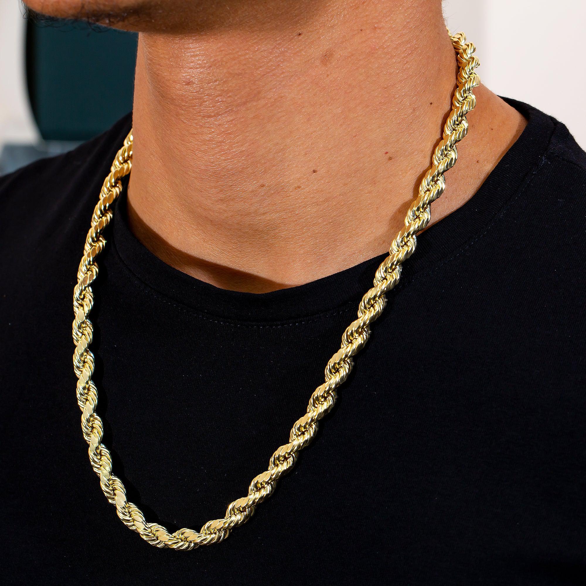 10K Yellow Gold 8.72mm Hollow Rope Chain Available In Sizes 18"-26"