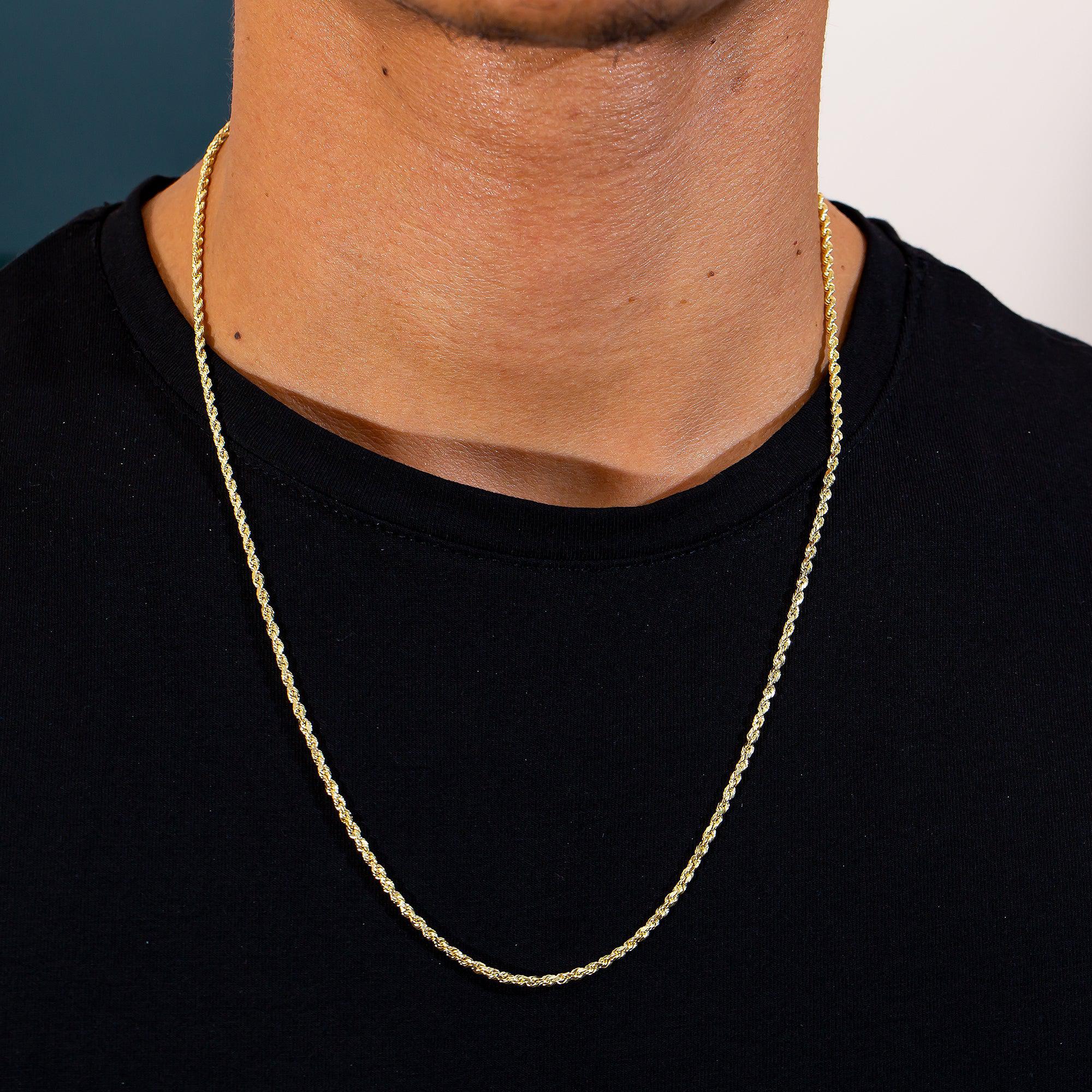 10K Yellow Gold 3mm Hollow Rope Chain Available In Sizes 18"-26"