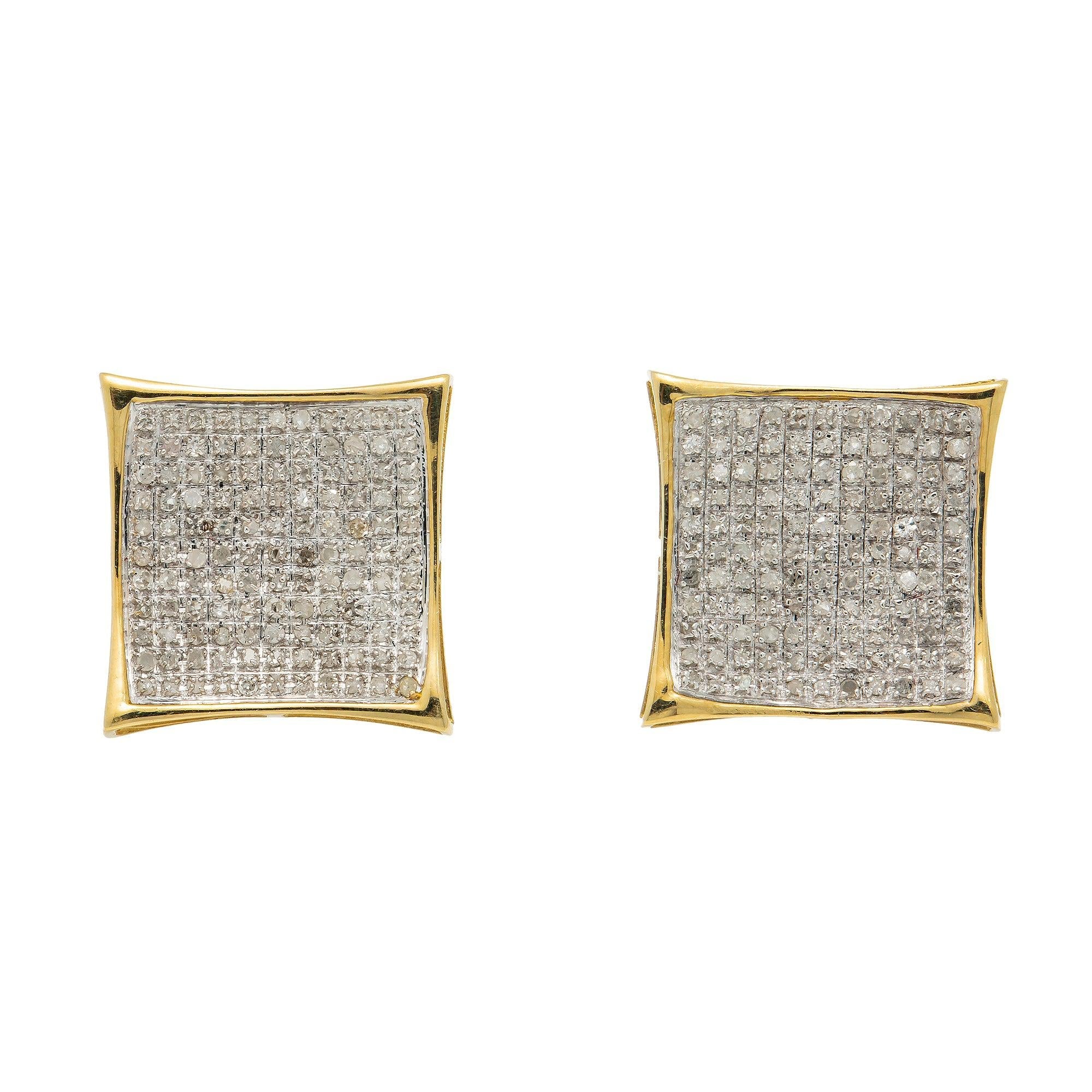 10K GOLD DIAMOND KITE EARRINGS 0.75 CT