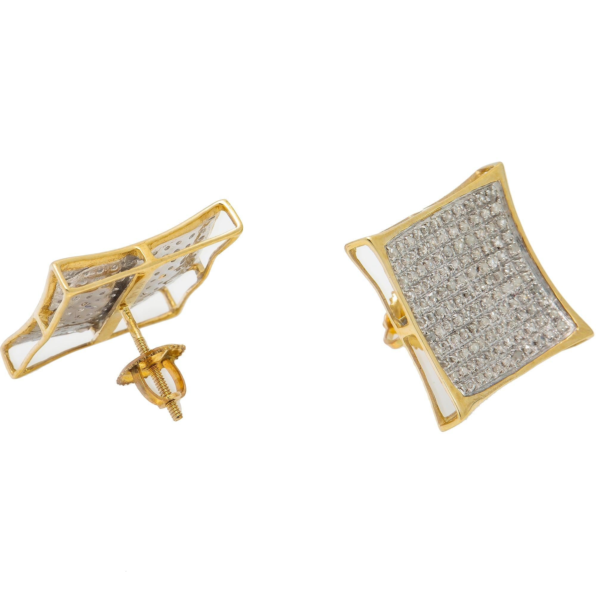 10K GOLD DIAMOND KITE EARRINGS 0.75 CT