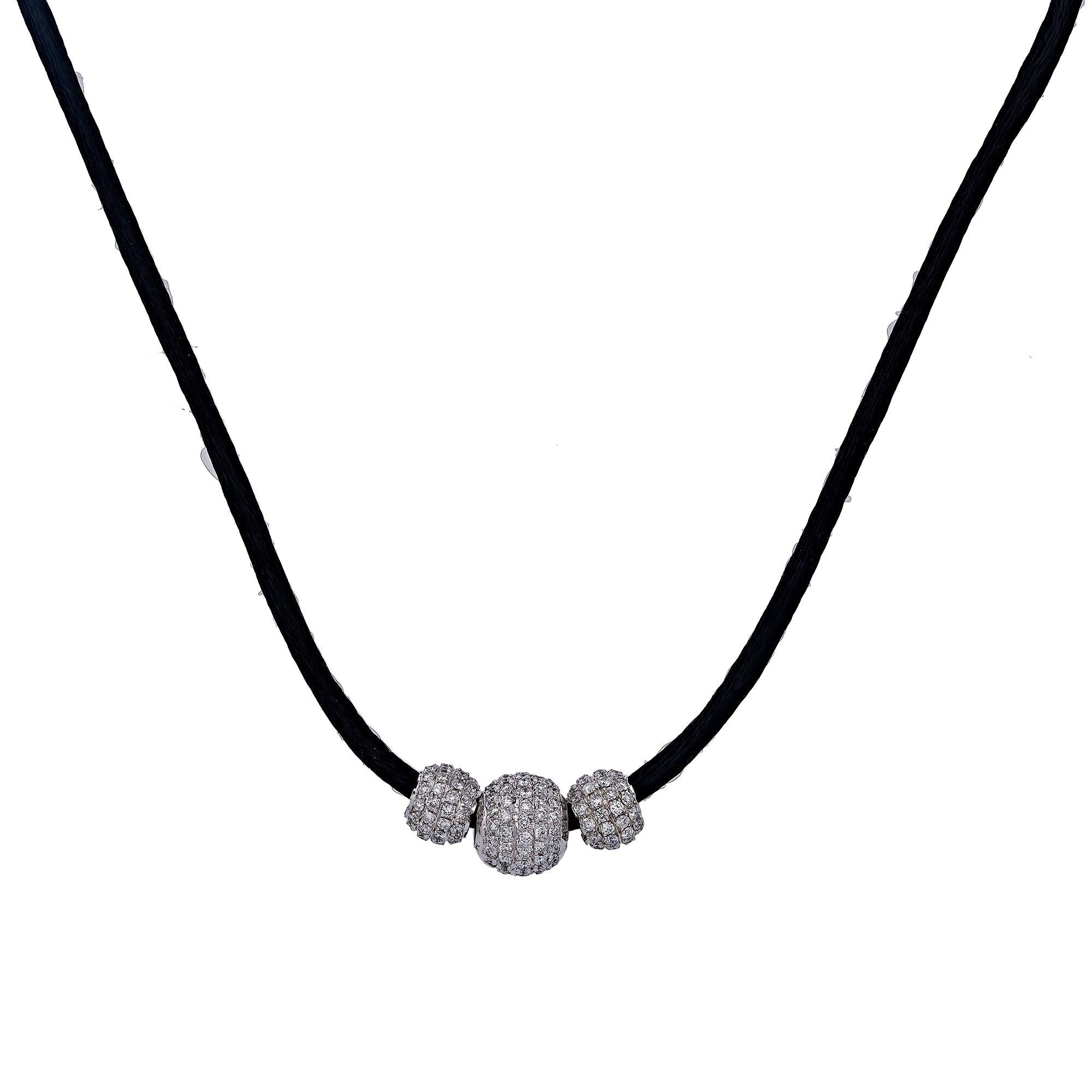 10K White Gold Diamond Necklace 17"