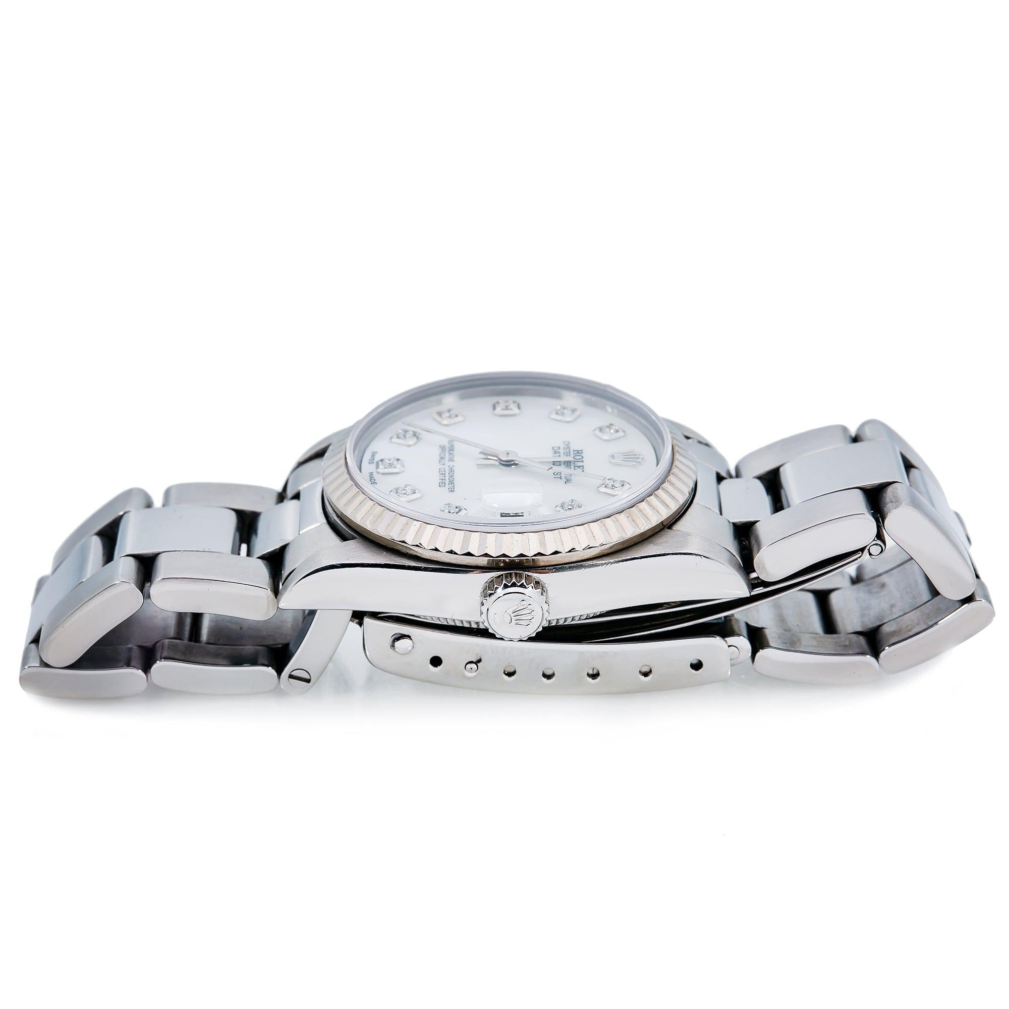 Rolex Lady-Datejust 68274 31MM Silver Diamond Dial