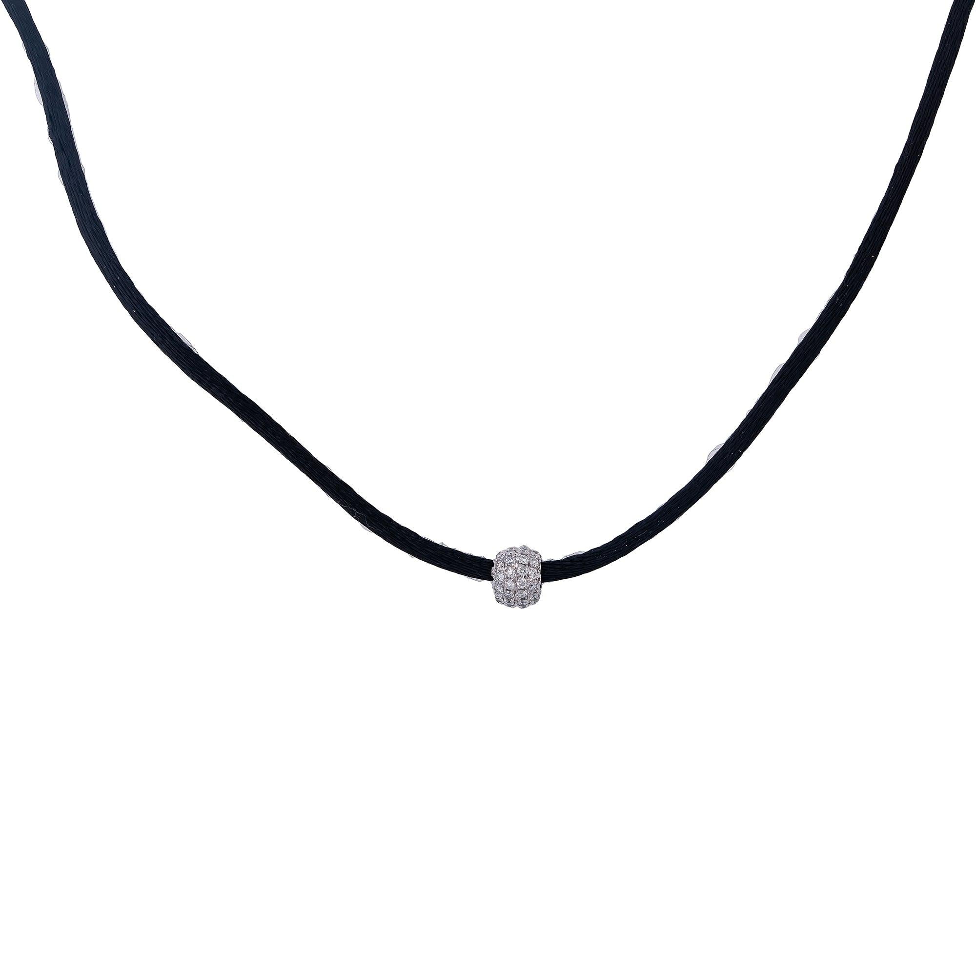 10K White Gold Diamond Necklace 17"