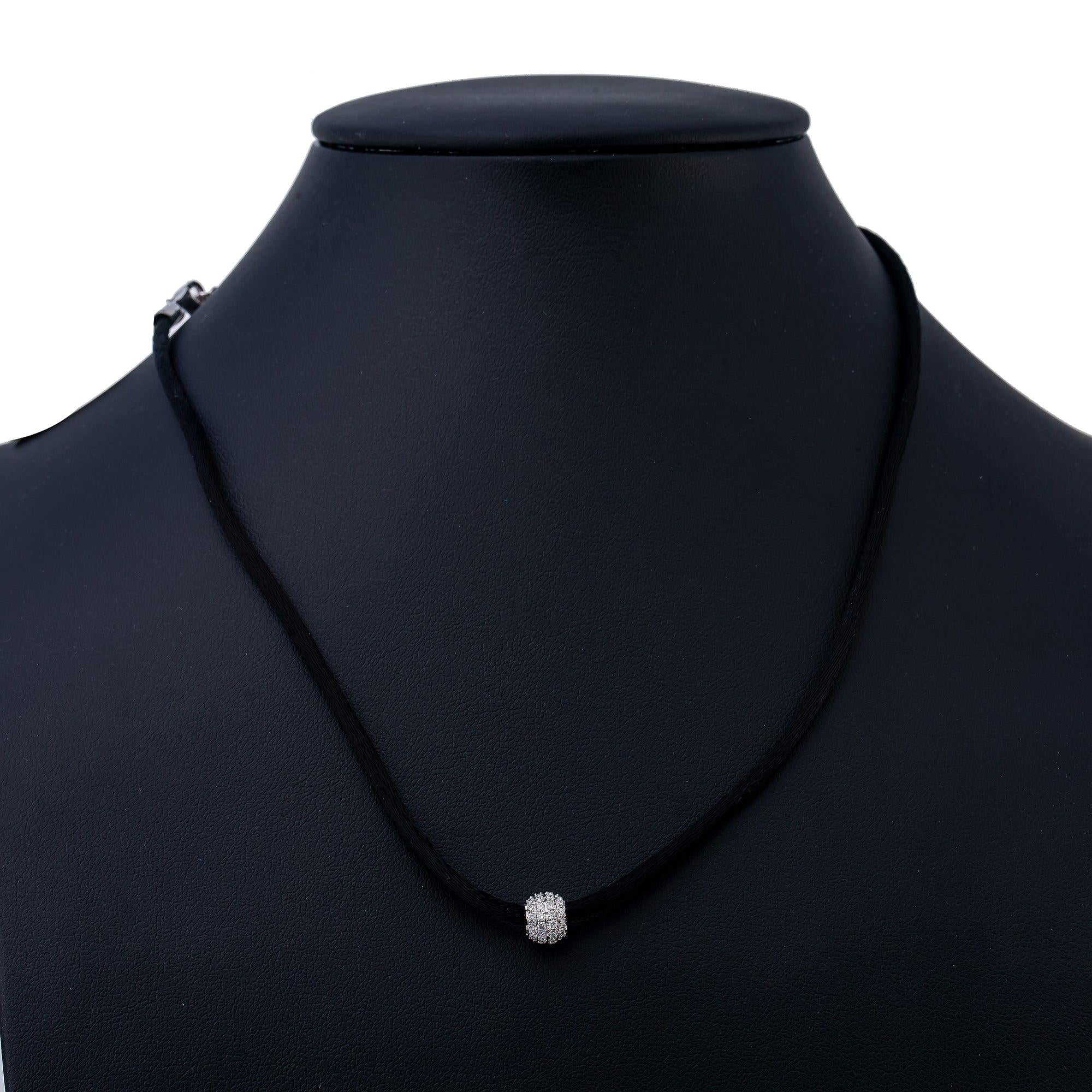 10K White Gold Diamond Necklace 17"