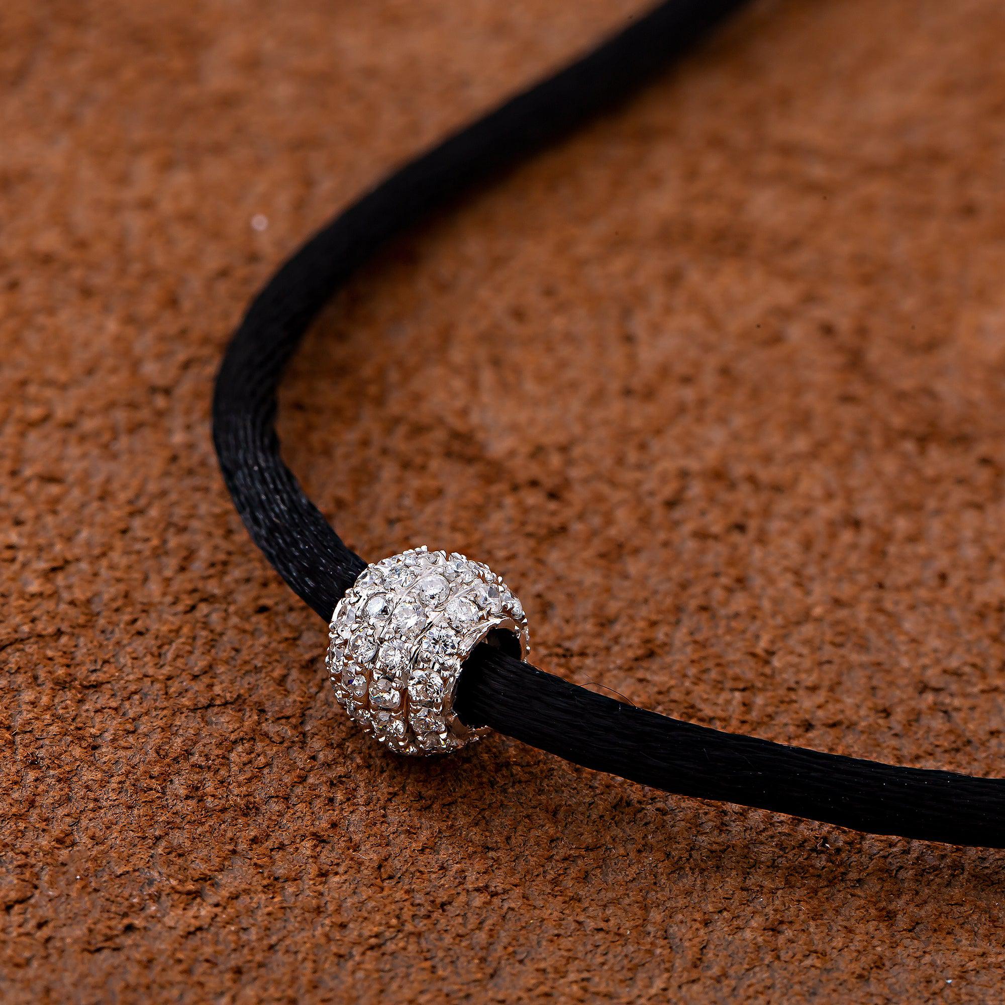 10K White Gold Diamond Necklace 17"