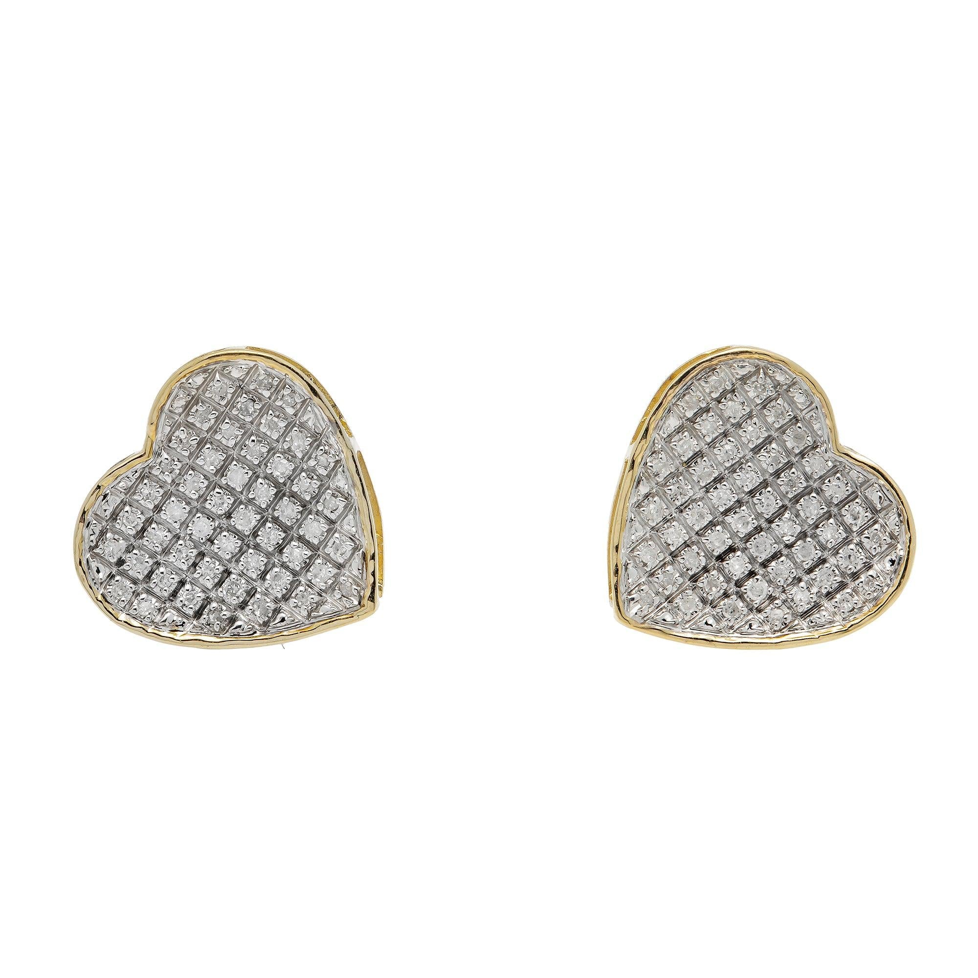 10K GOLD DIAMOND INVERTED HEART EARRINGS 0.30 CT