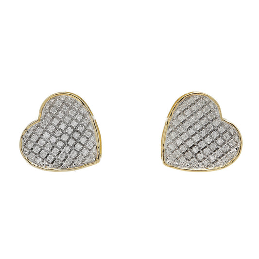 10K GOLD DIAMOND INVERTED HEART EARRINGS 0.30 CT