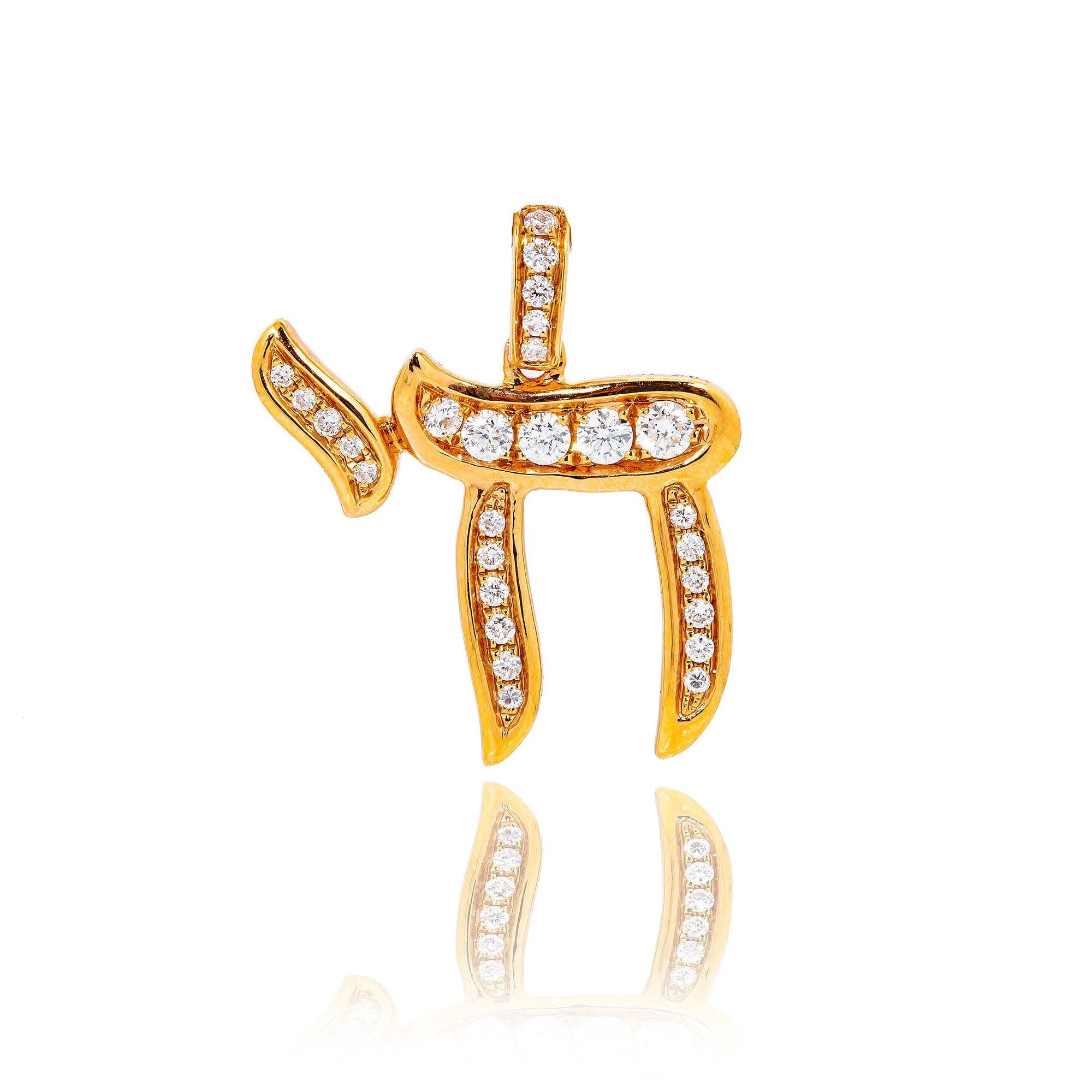 18K Rose Gold Asian Symbol Women's Pendant 0.34 CT Diamonds
