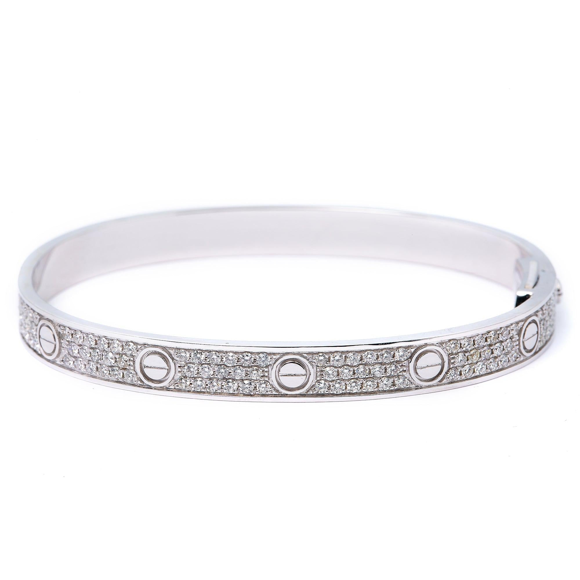 18K GOLD BANGLE BRACELET 4.05 CT DIAMONDS