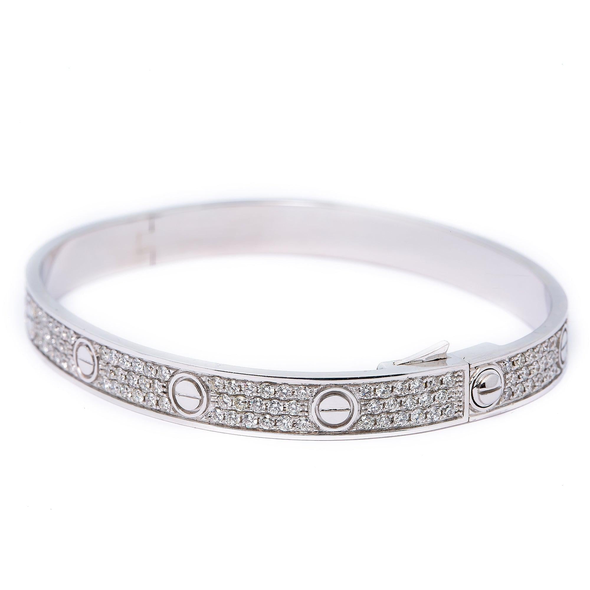 18K GOLD BANGLE BRACELET 4.05 CT DIAMONDS